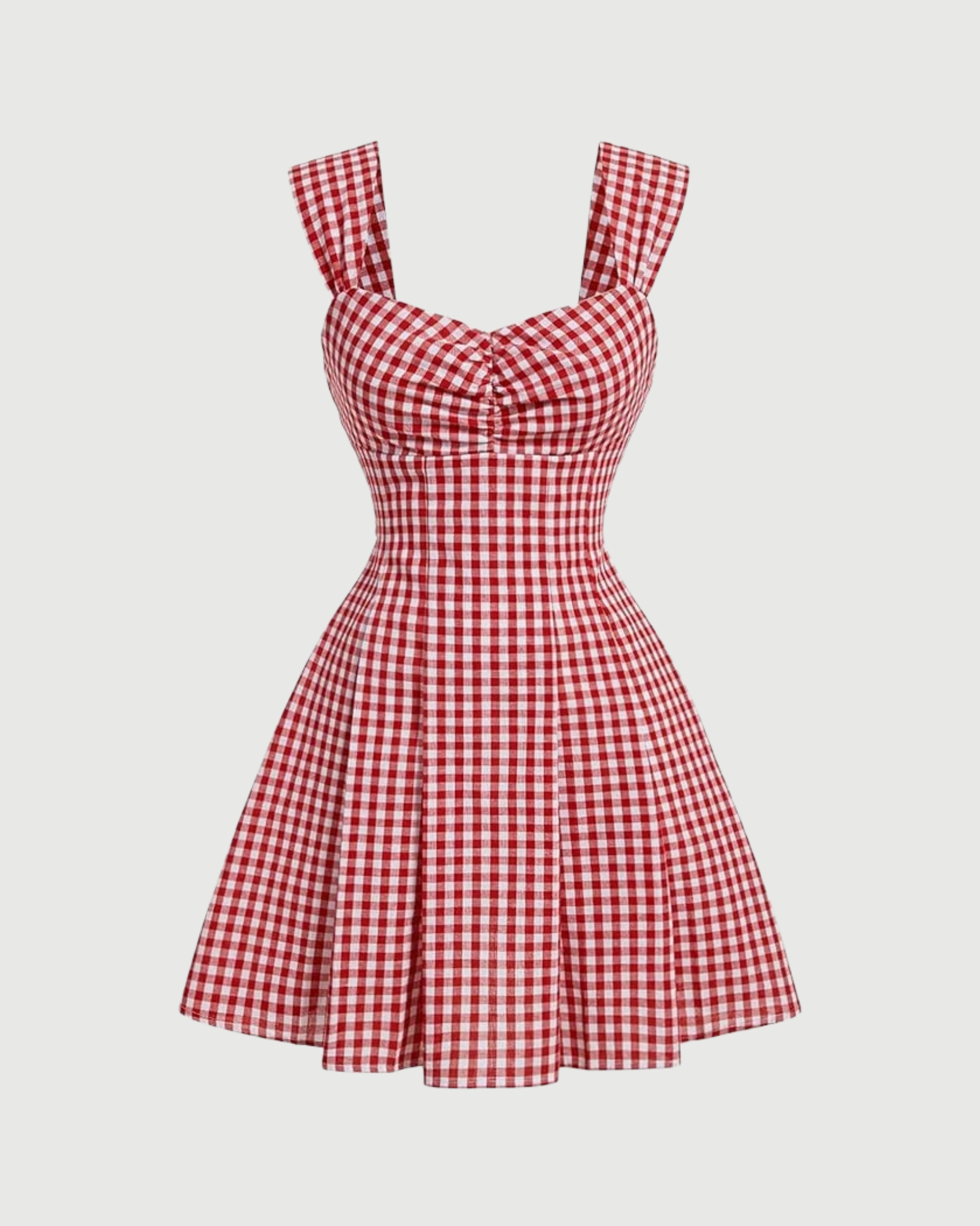 Vintage Sleeveless Bowknot Pleated A-Line Dress-Red