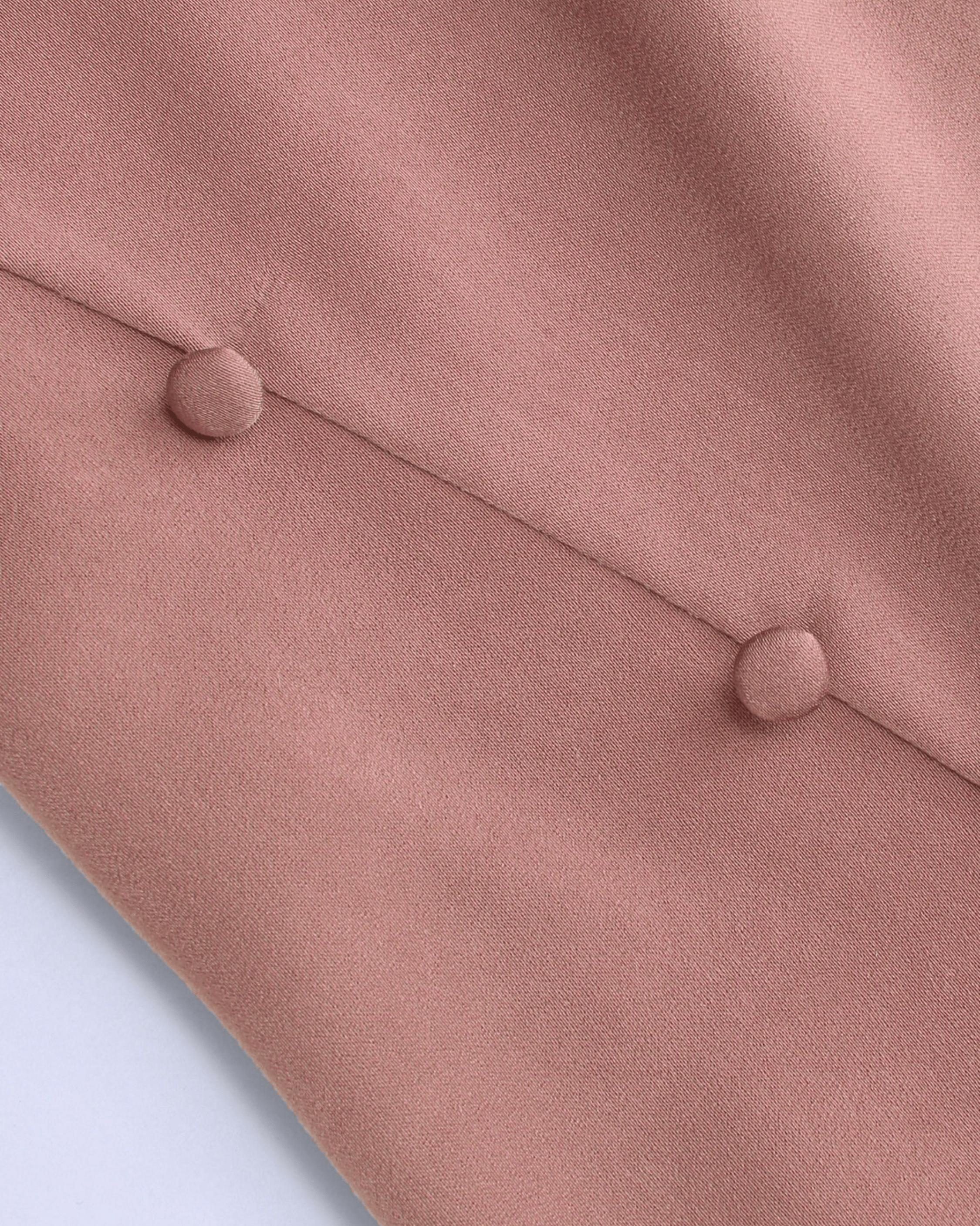 Pink Solid Draped Cowl Neck Midi Dress with Slit Detail