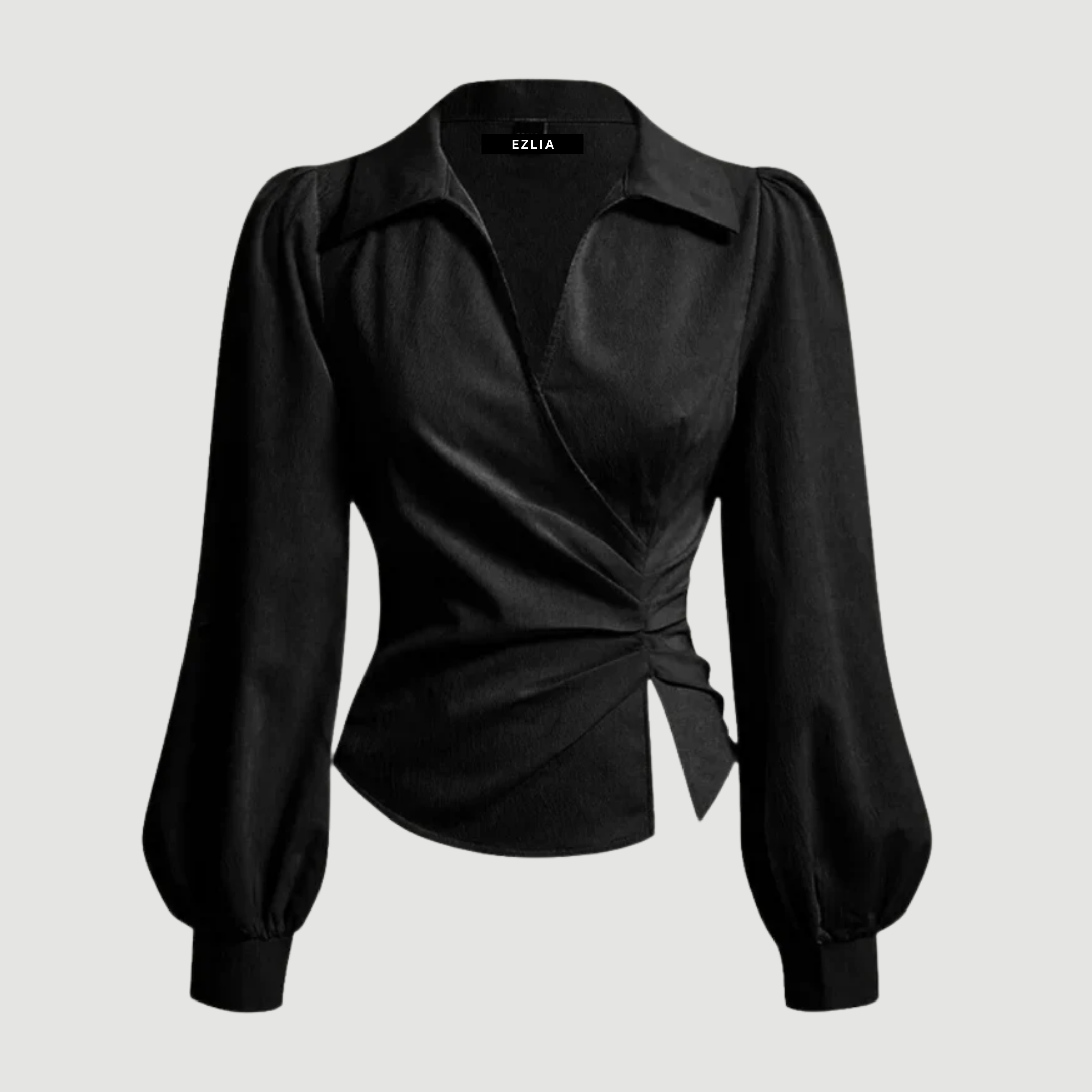 Black V-Neck Bubble Wrap Top