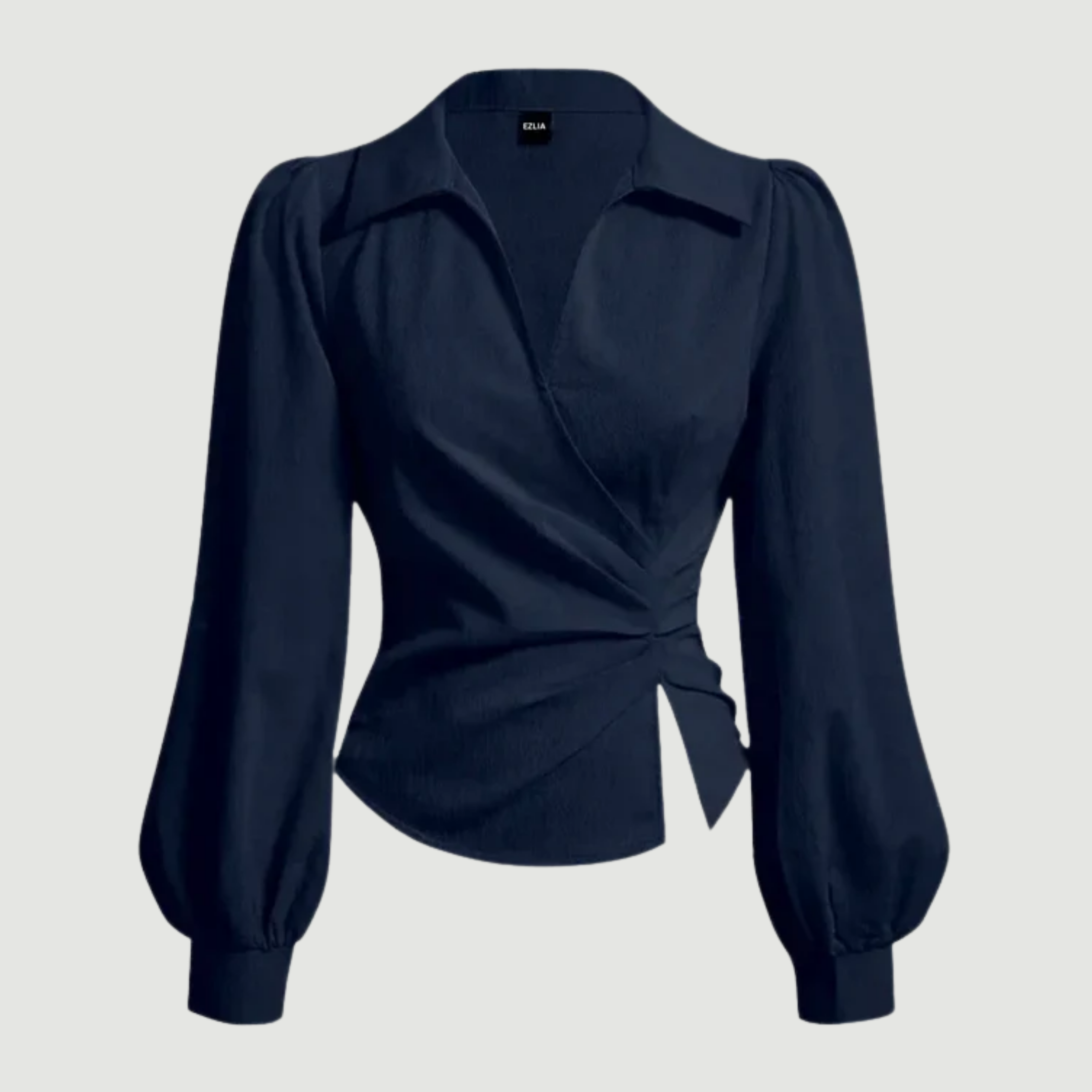 Navy Blue V-Neck Bubble Wrap Top