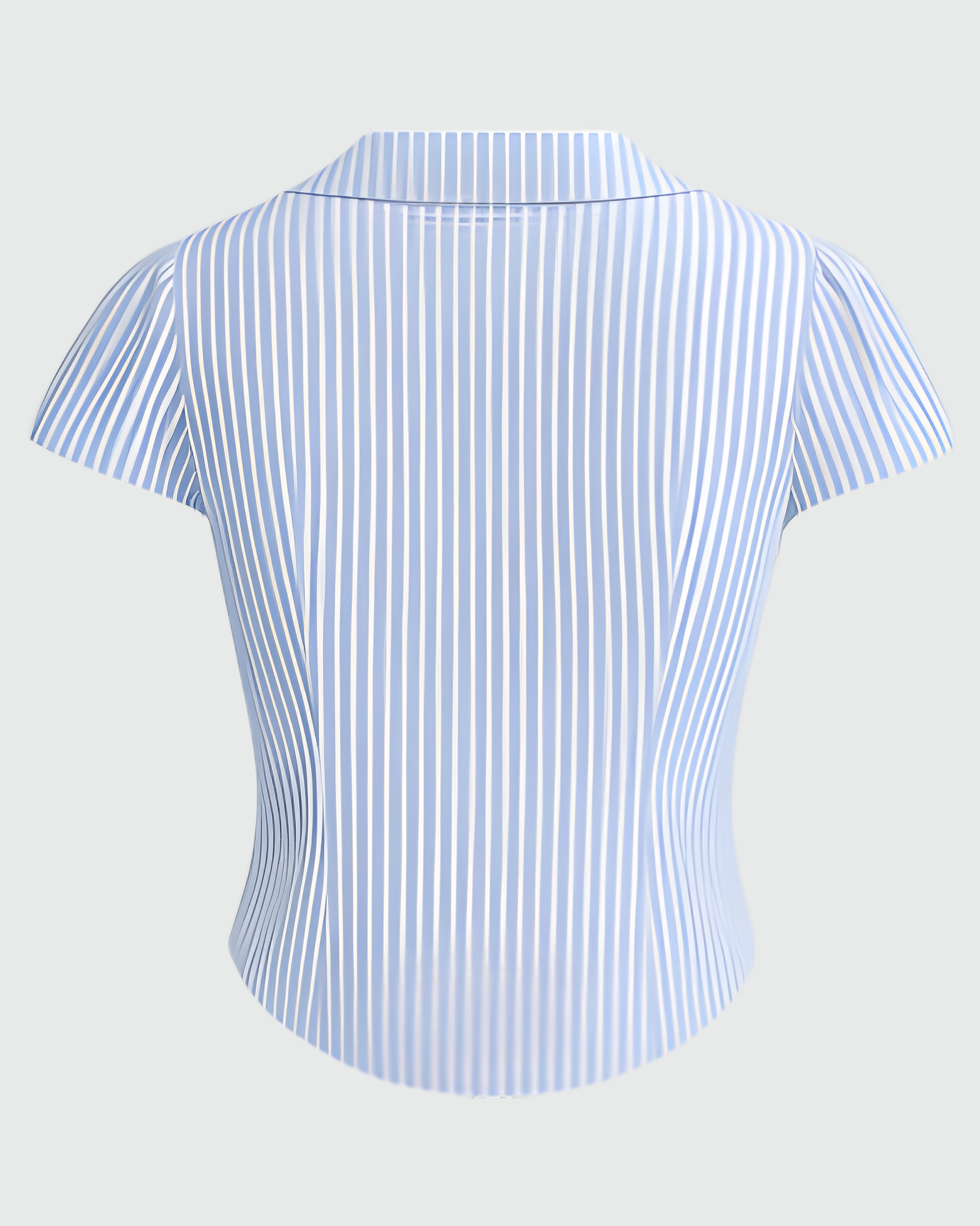 Blue & White Striped Button-Down Top