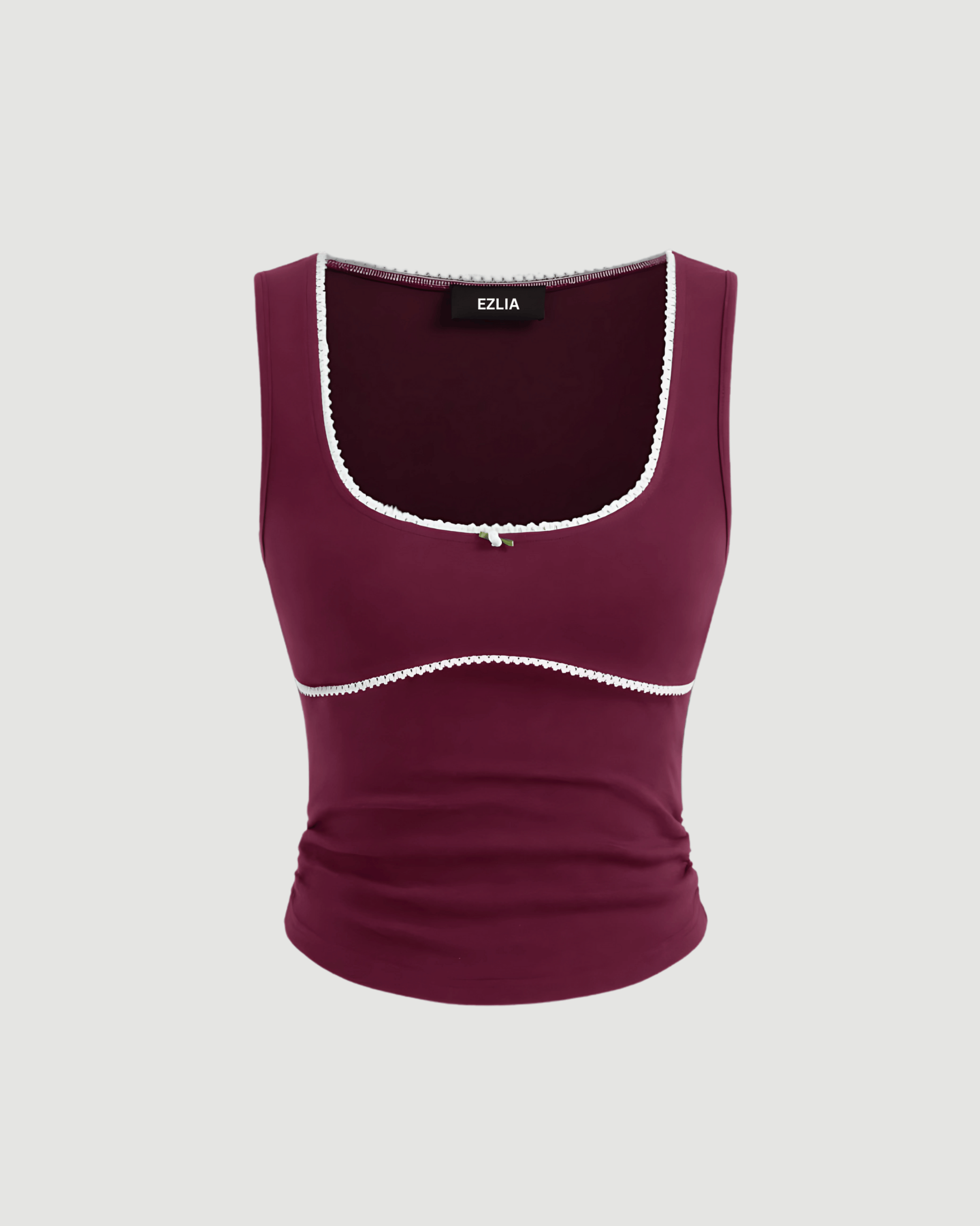Slim Fit Wine Red Top