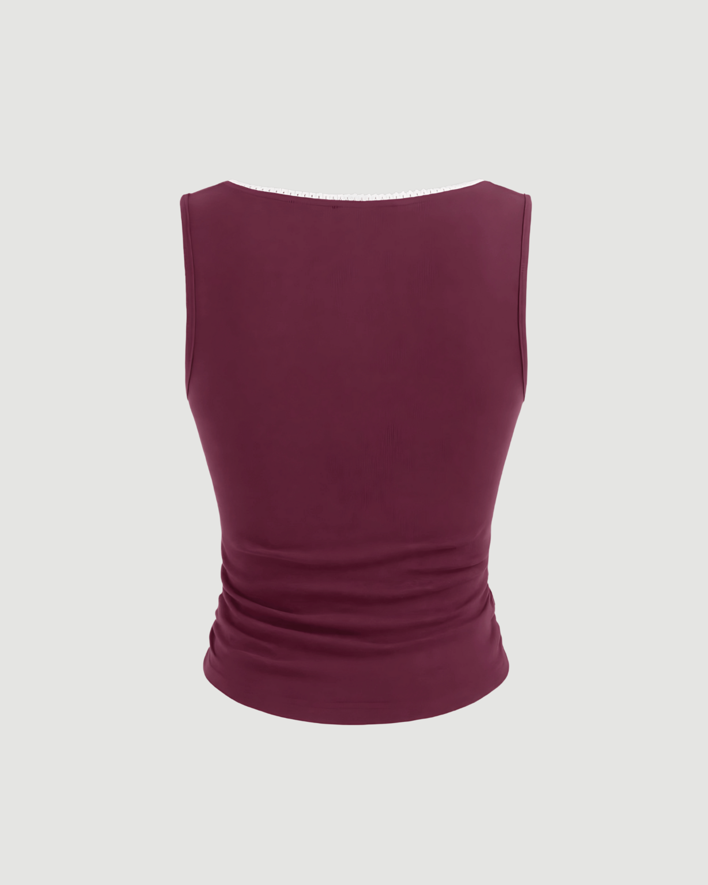 Slim Fit Wine Red Top