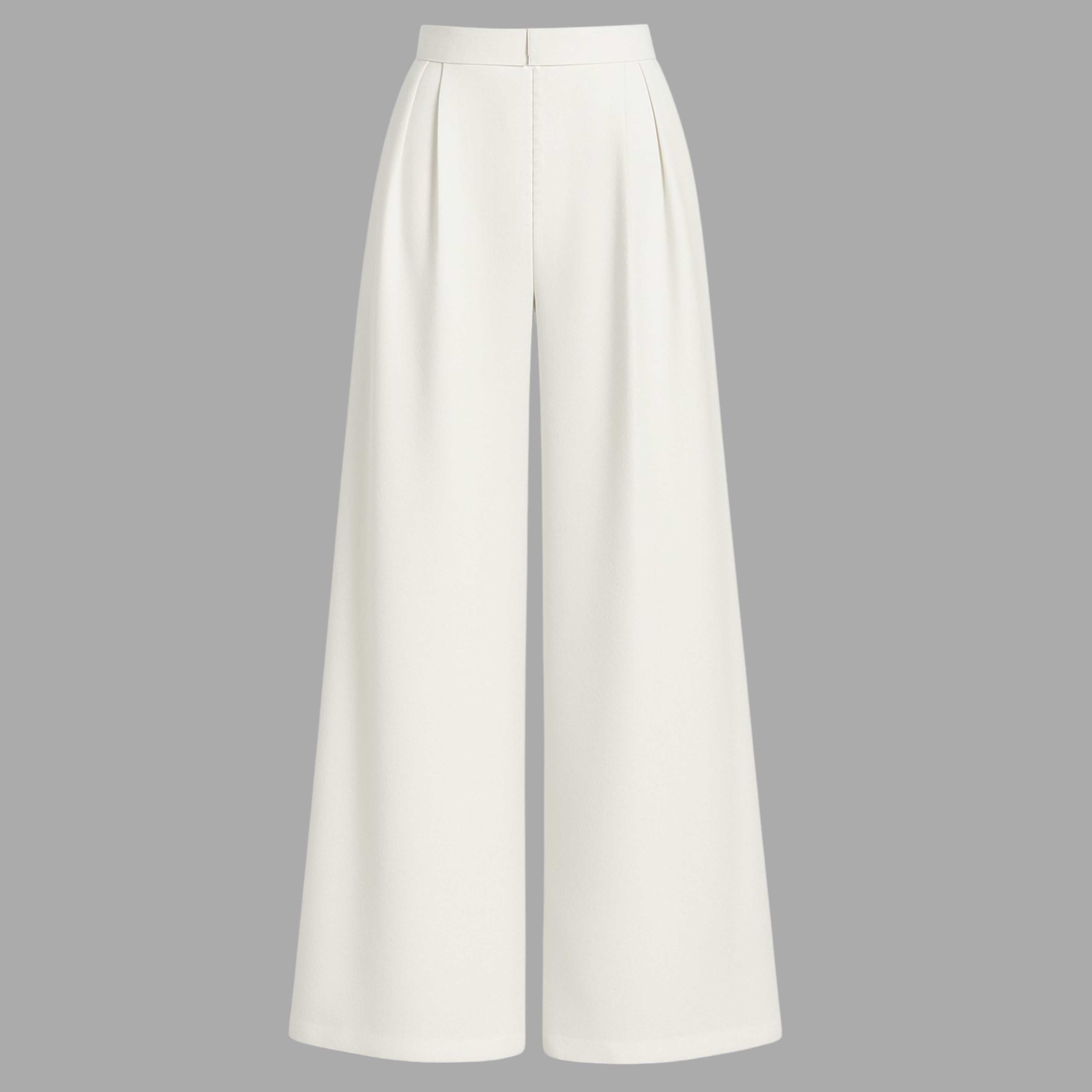 White Straight Leg Trousers