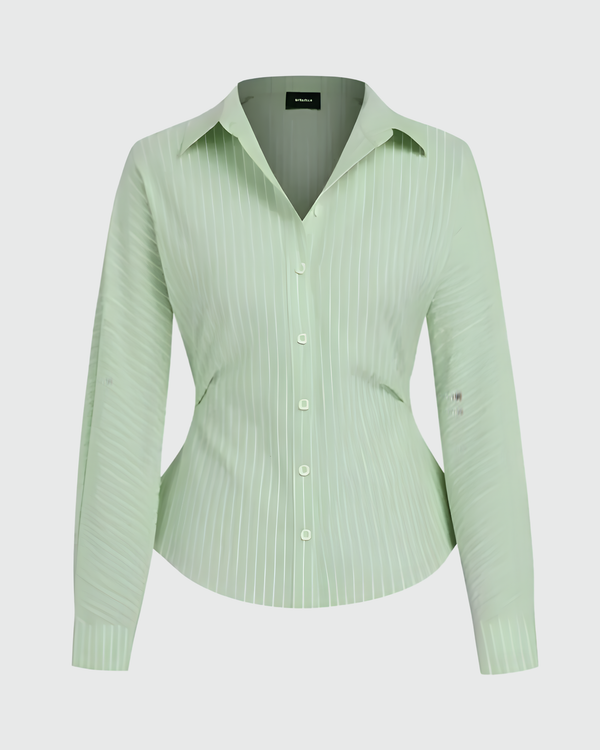 Light Green Striped Shirt