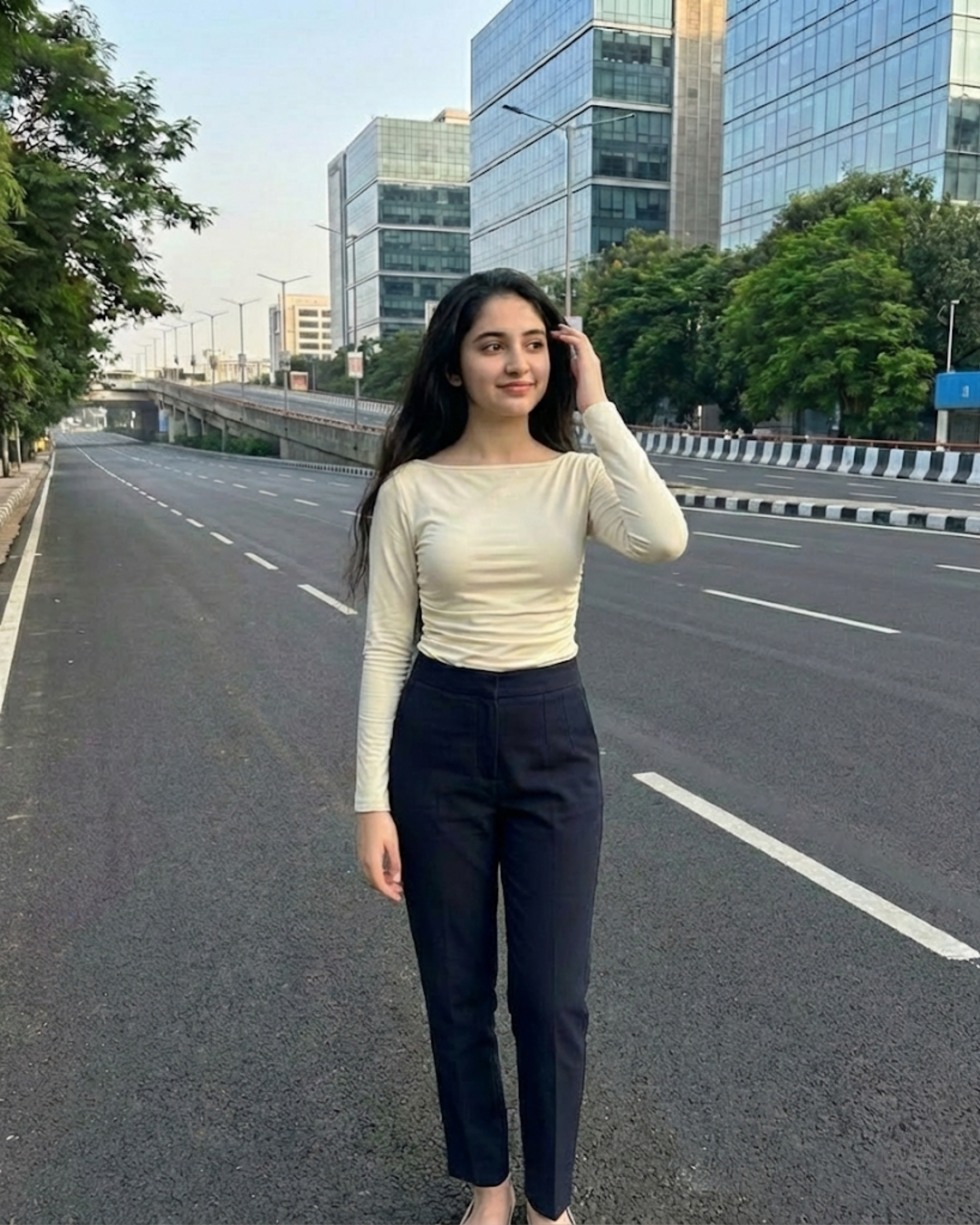 CloudTouch Longline Comfort Tee - Cream