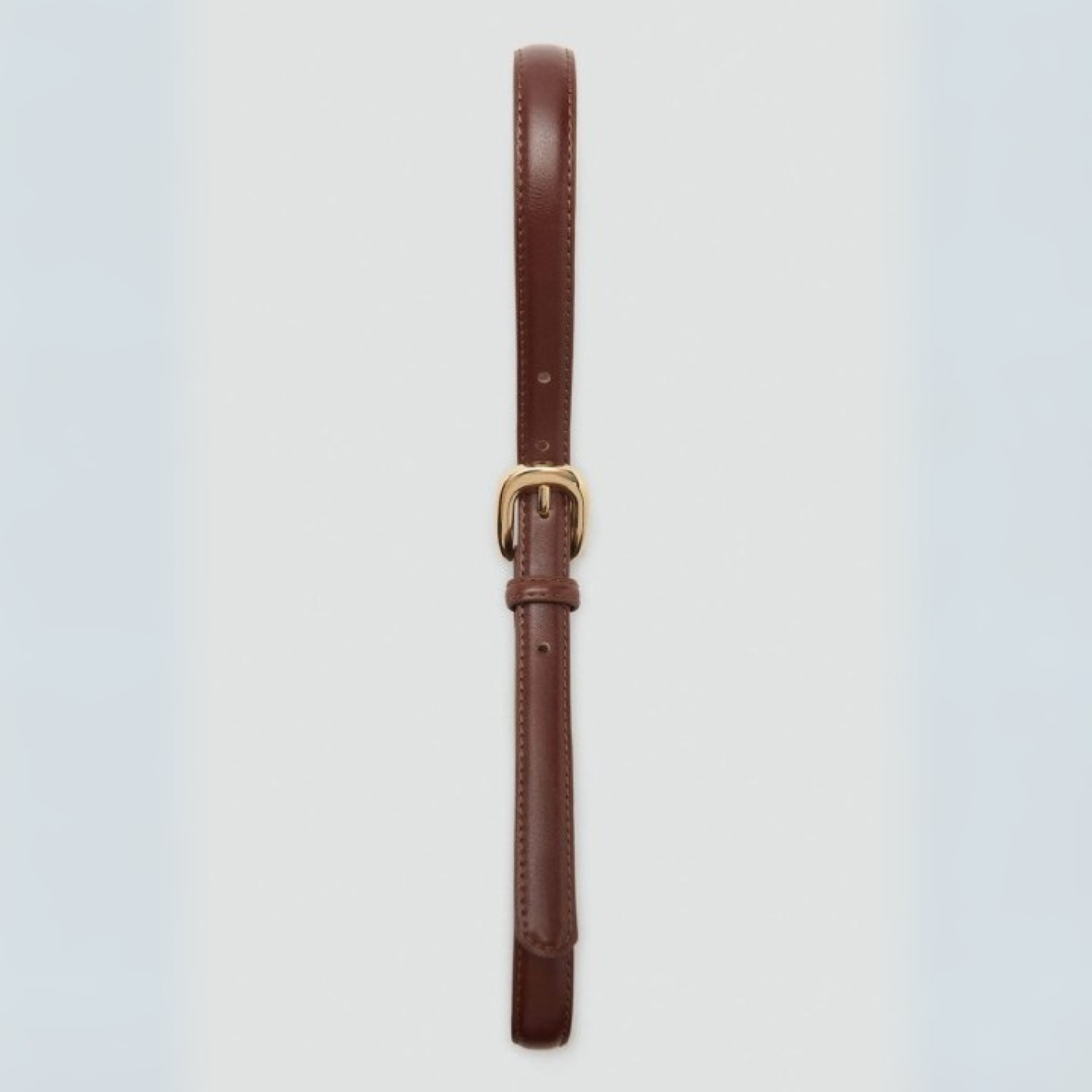 Brown Adjustable Leather Strap with Gold Buckle