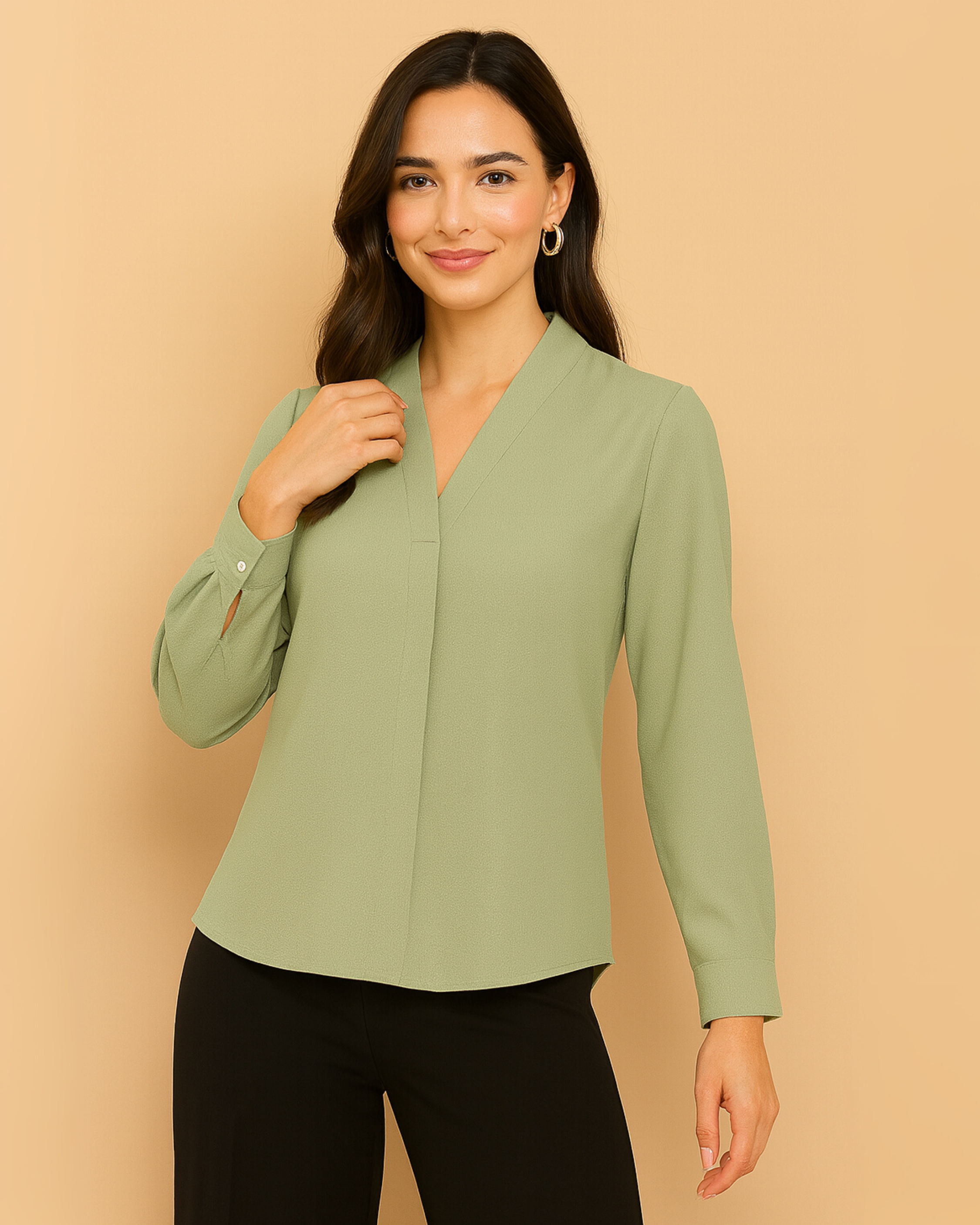 Women’s Long-Sleeve V-Neck Top
