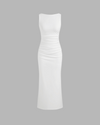 White Sleeveless Bodycon Midi Dress