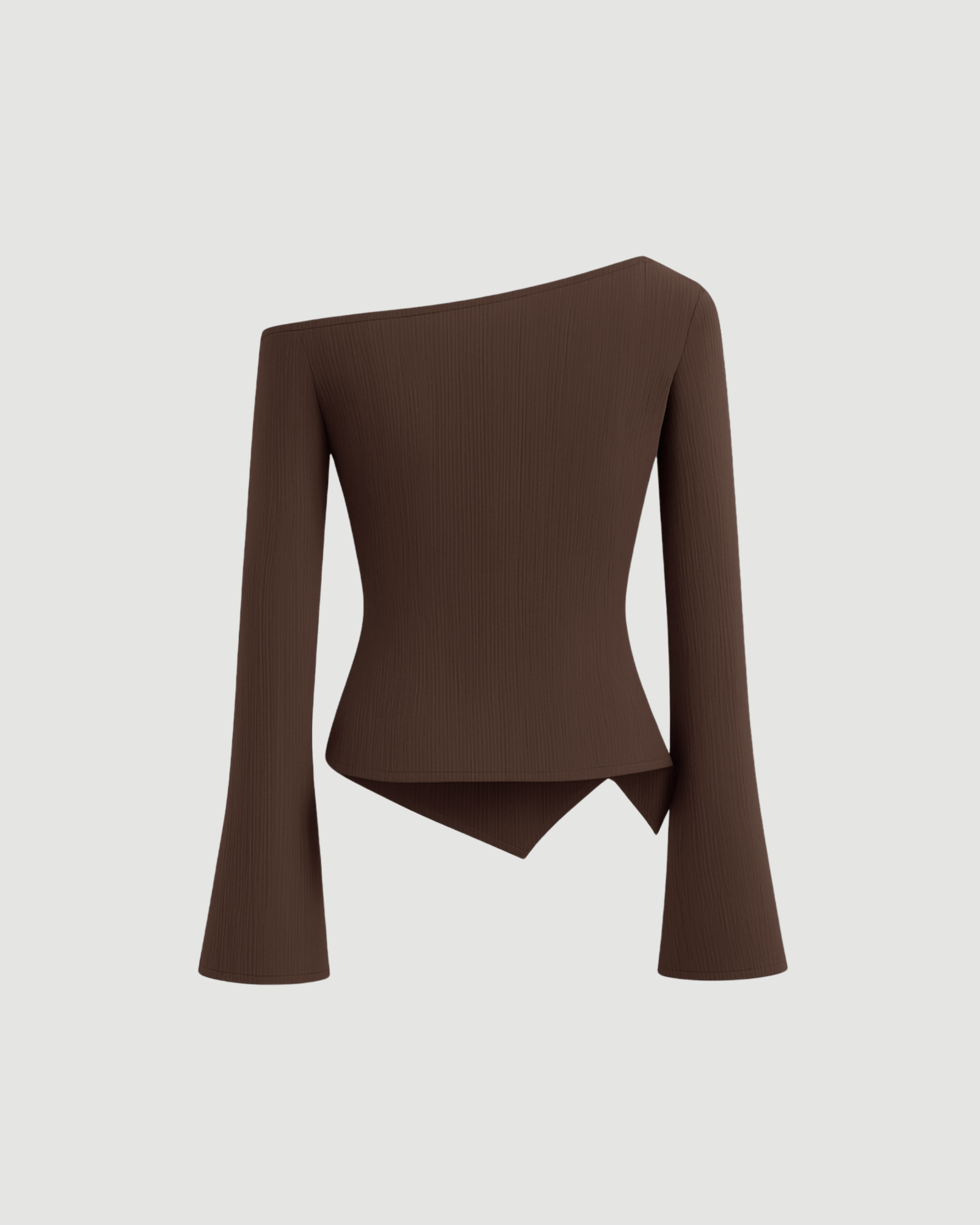 One Shoulder Top – Chocolate Brown