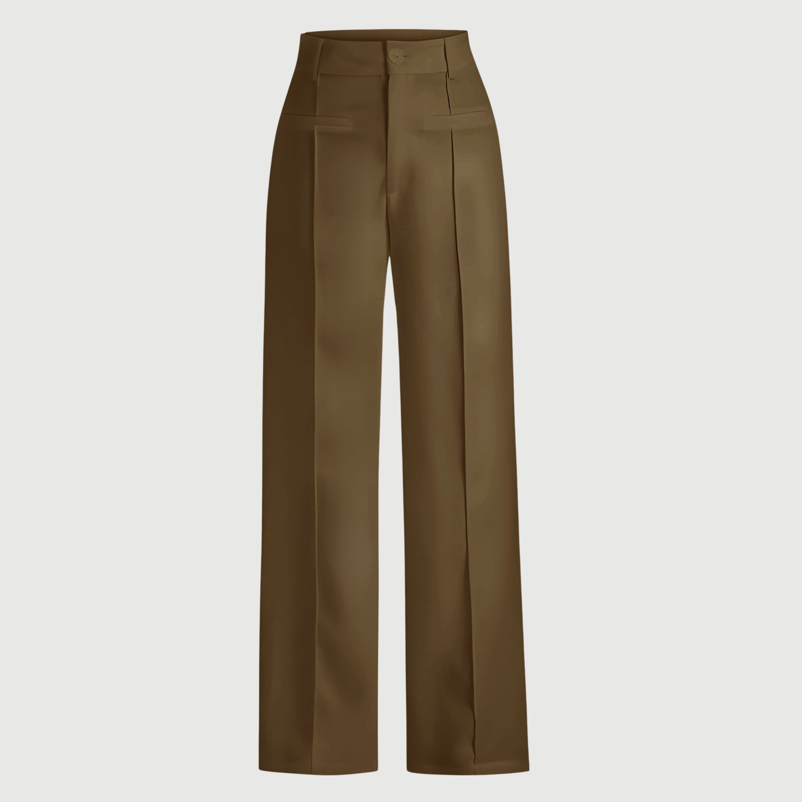 Brown High-Waist Trousers