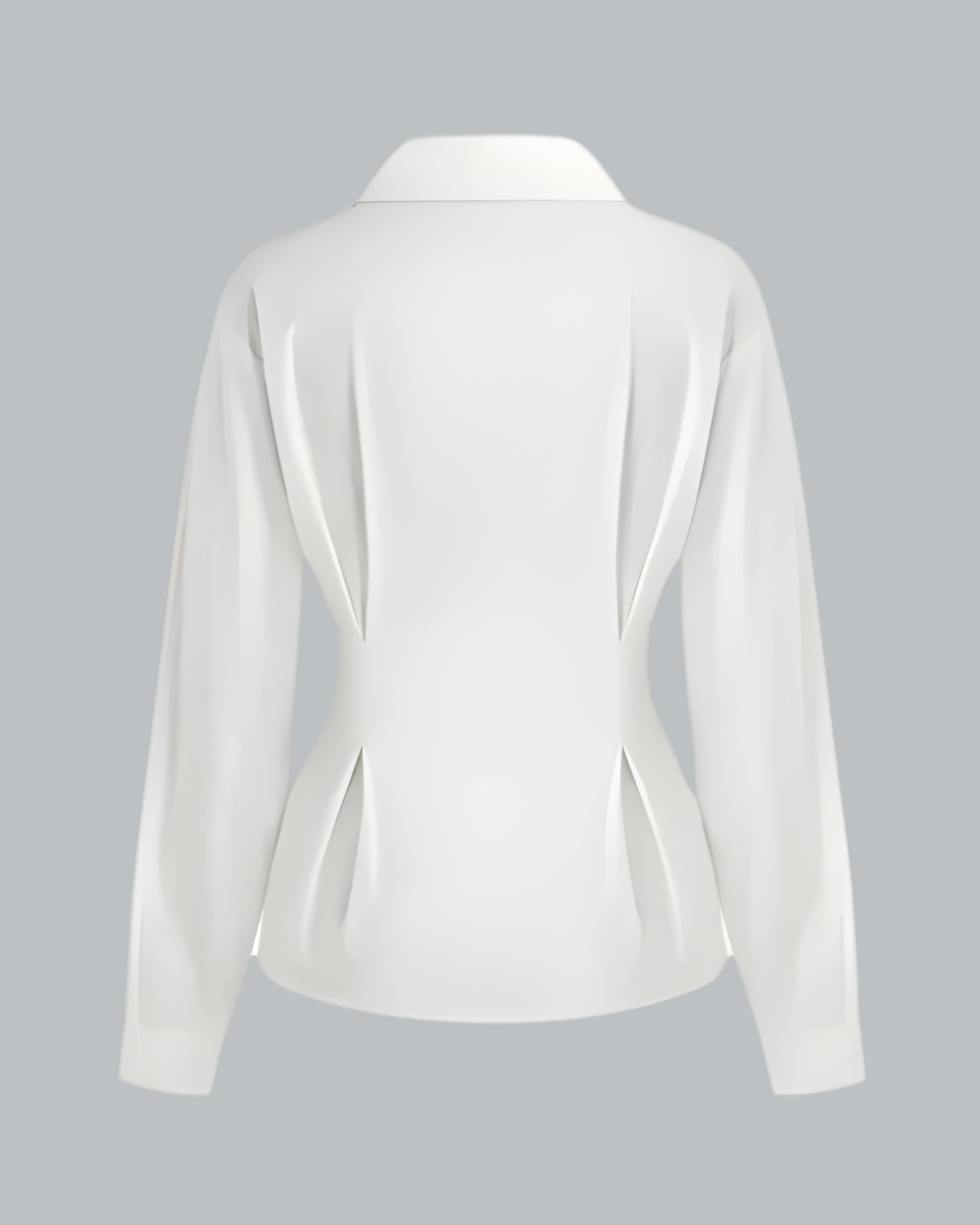 White Shirt with Structured Flare Waist