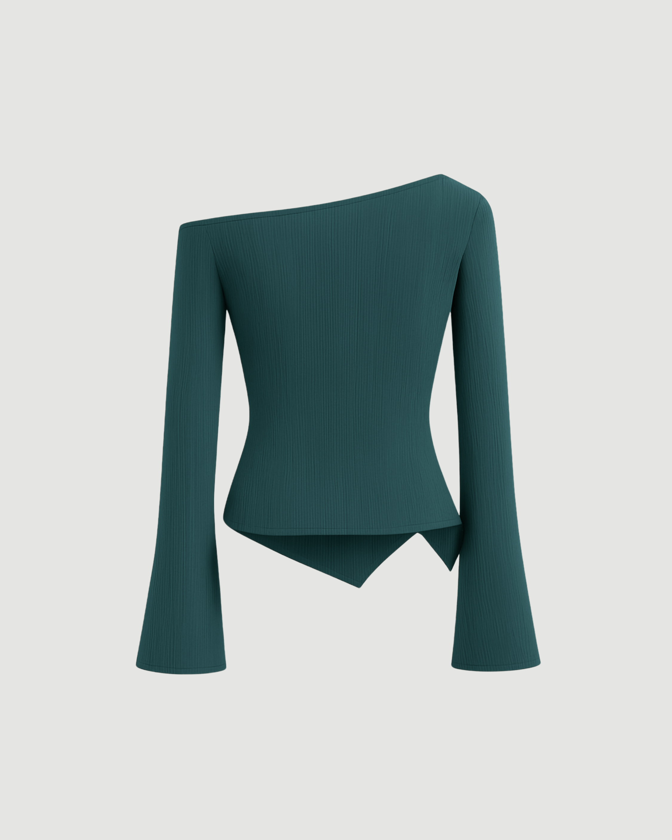 One Shoulder Top – Teal Green