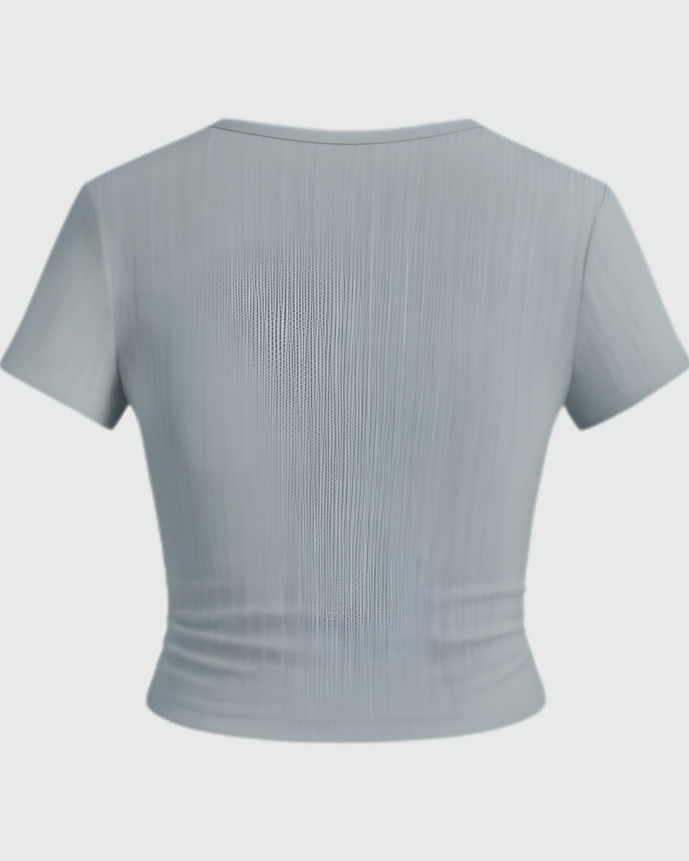 V-Neck Ruched Crop Top – Light Grey