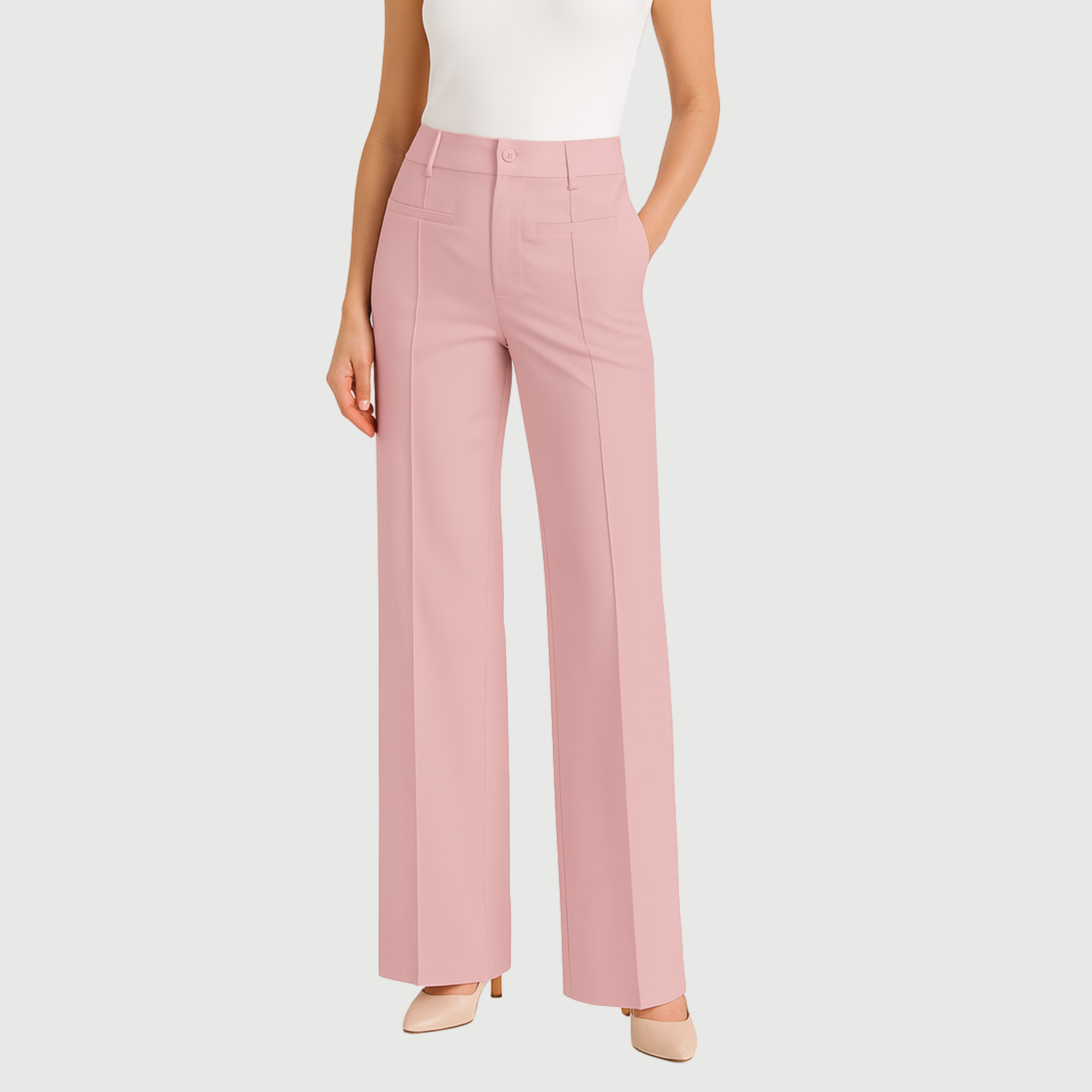 High-Waist Pink Trousers