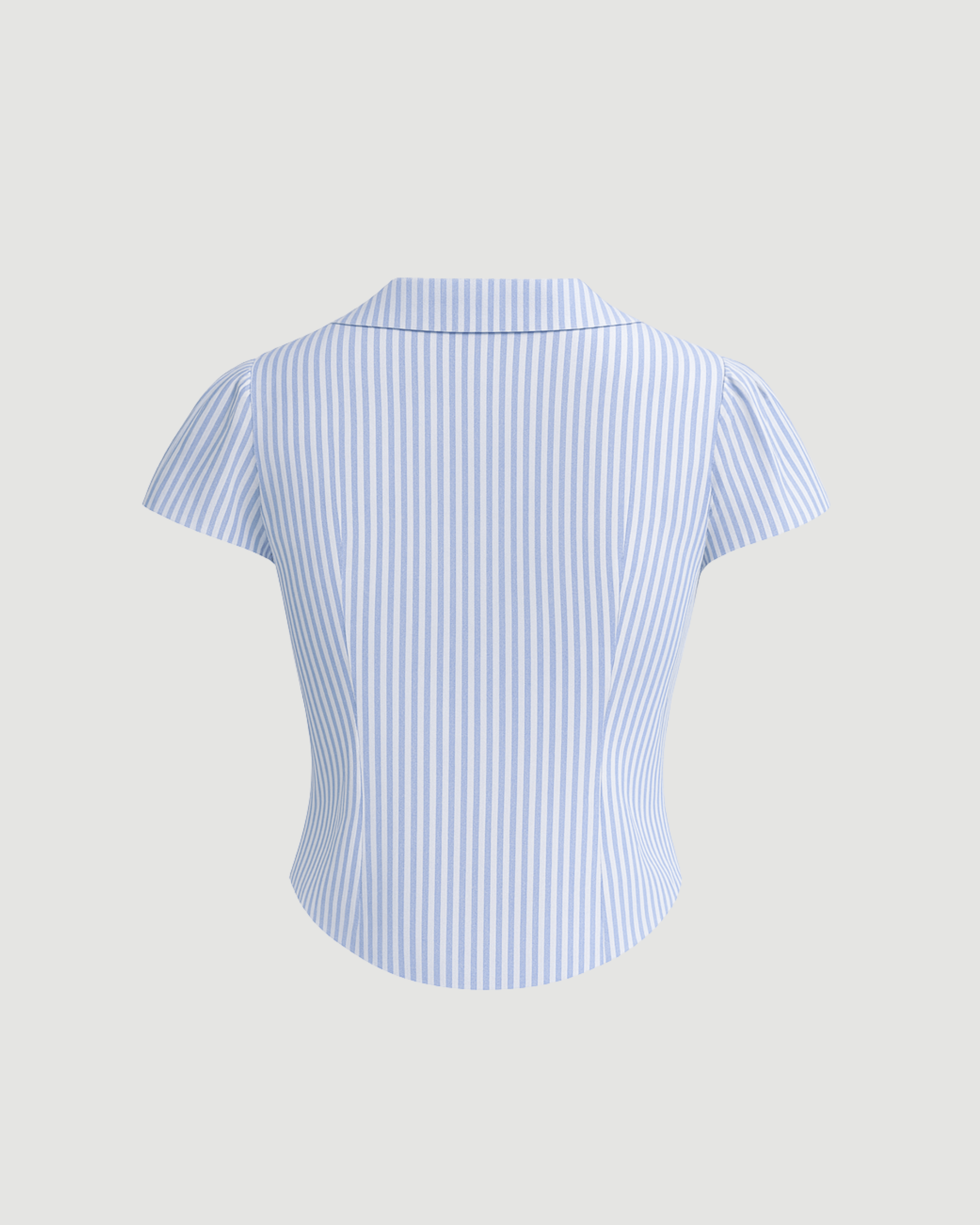 Blue & White Striped Button-Down Top