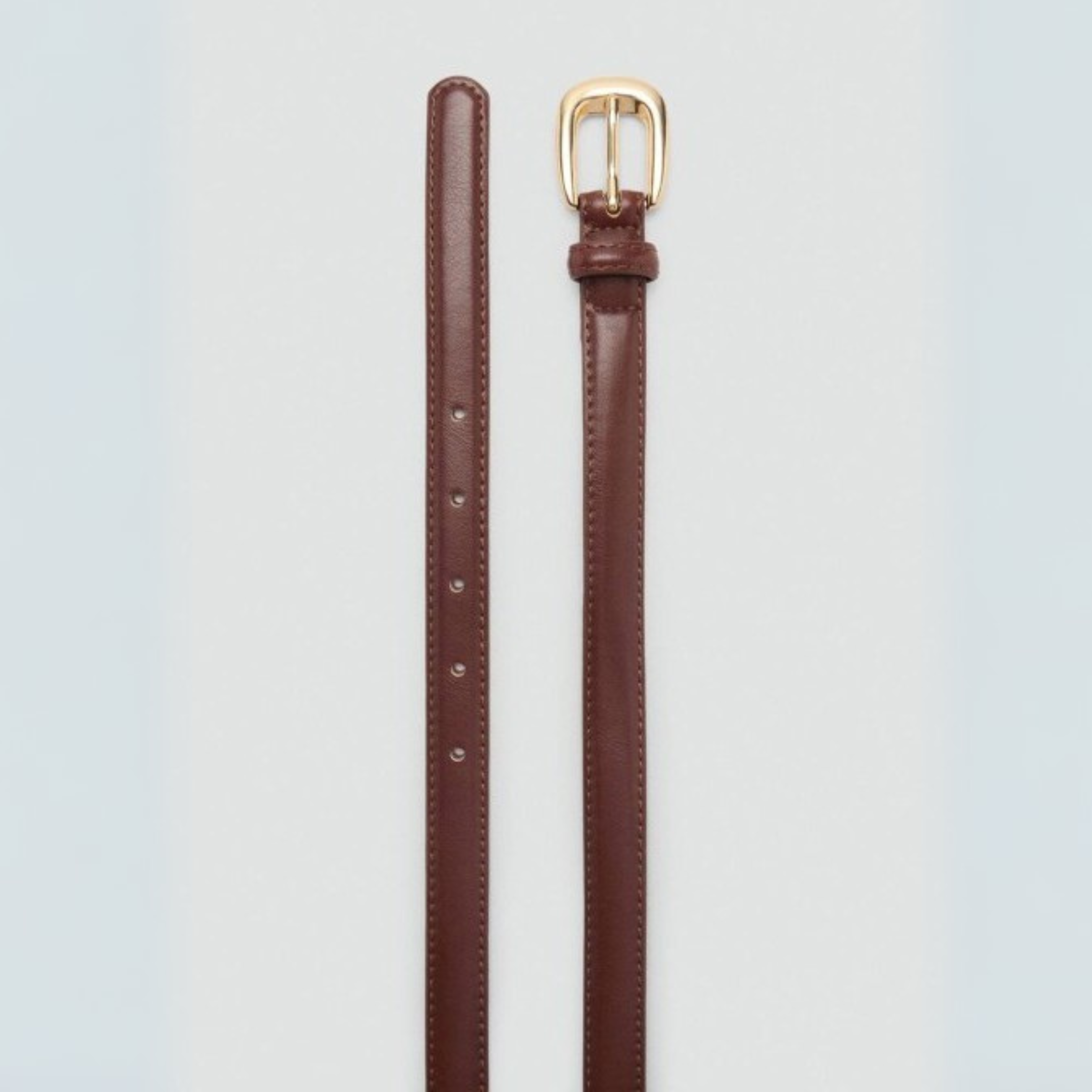 Brown Adjustable Leather Strap with Gold Buckle