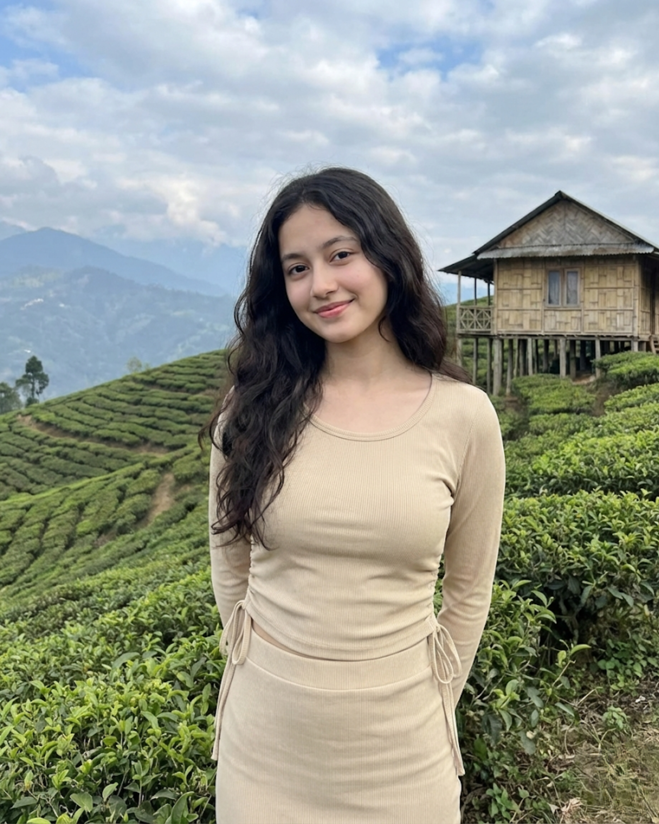 Beige Ribbed Crop Top for Women