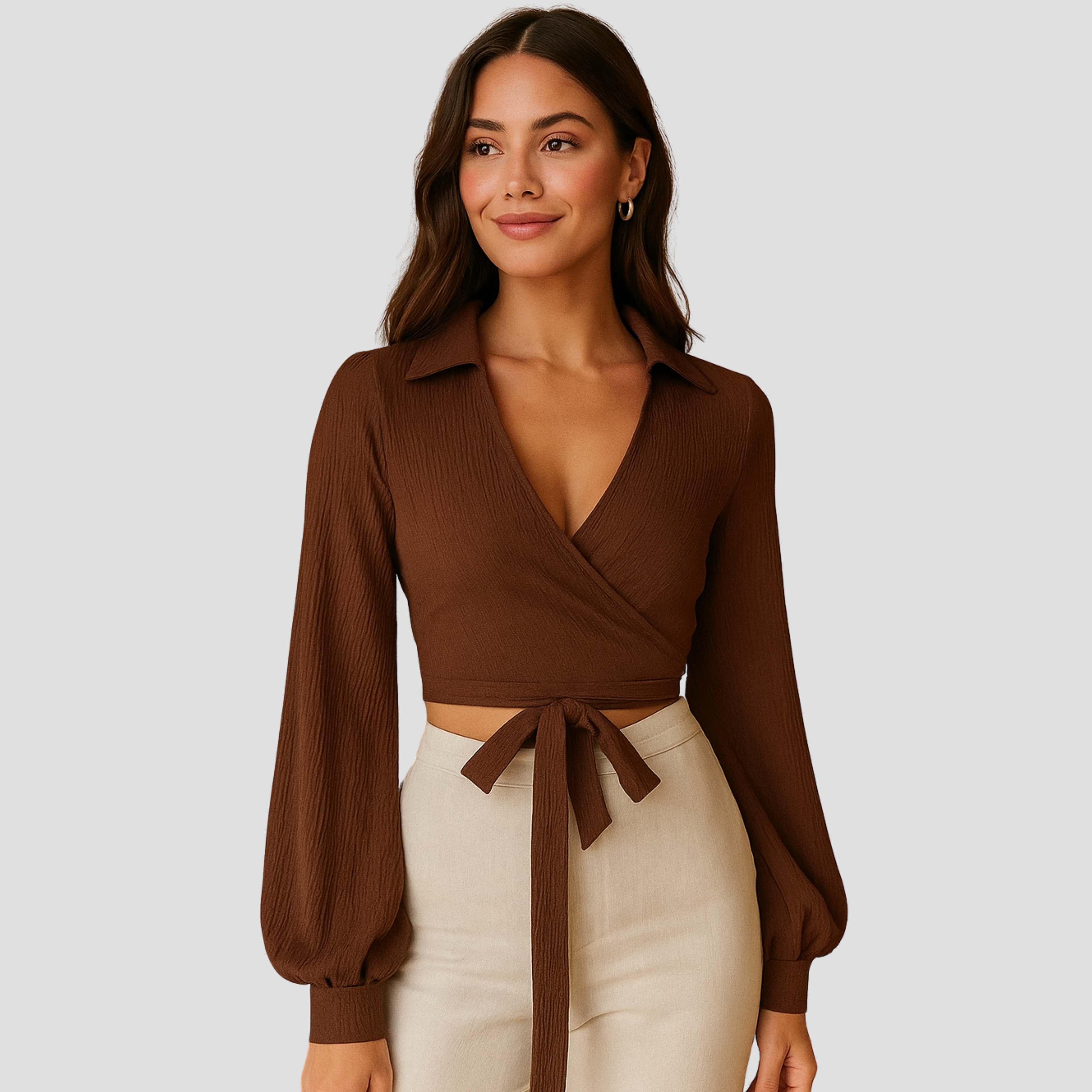 Chocolate Brown Crop Top