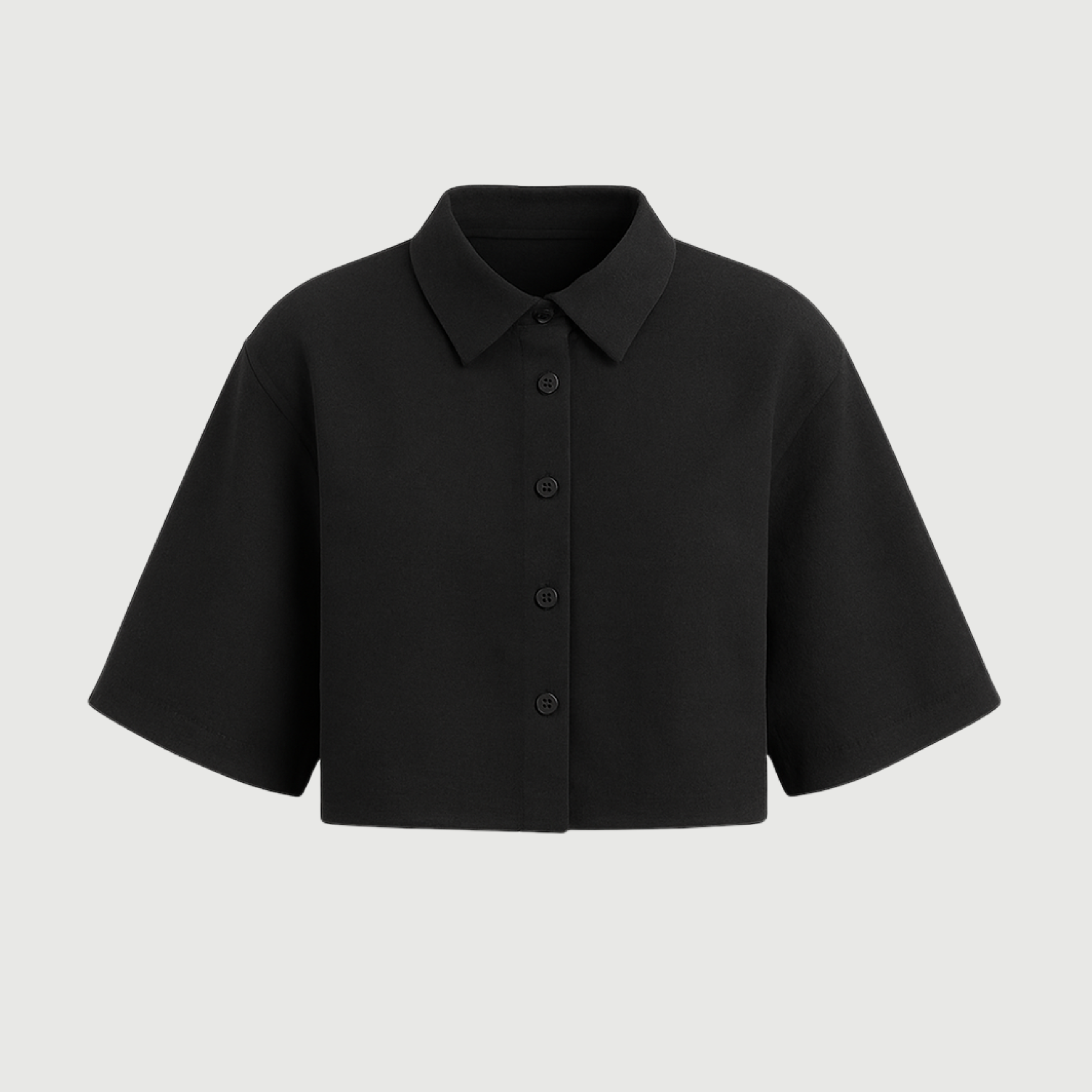 Classic Black Cropped Shirt