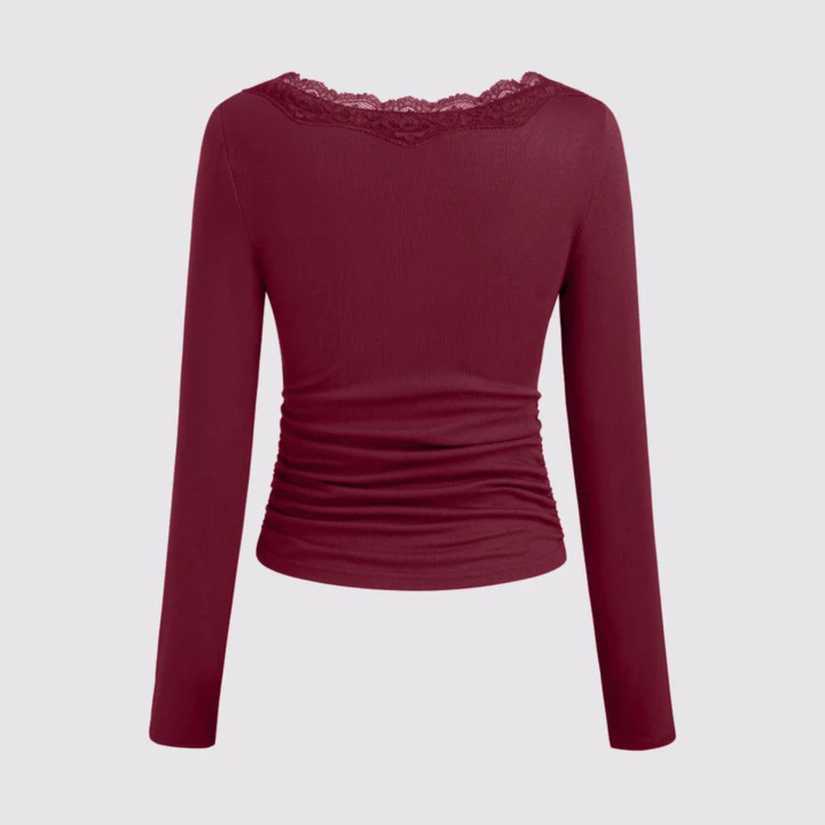 V-Neck Ruched Long Sleeve Top