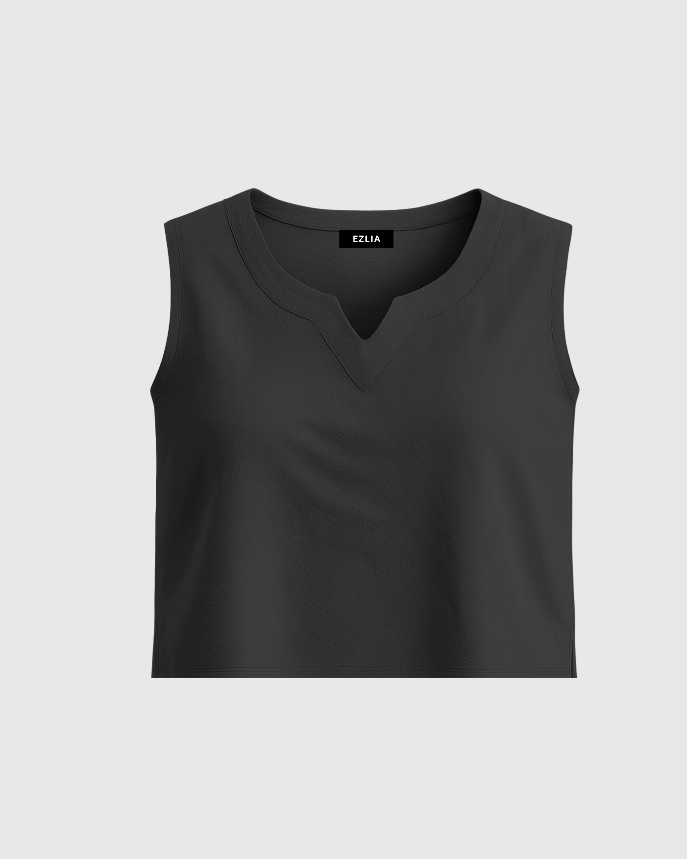 Black V-Neck Crop Top