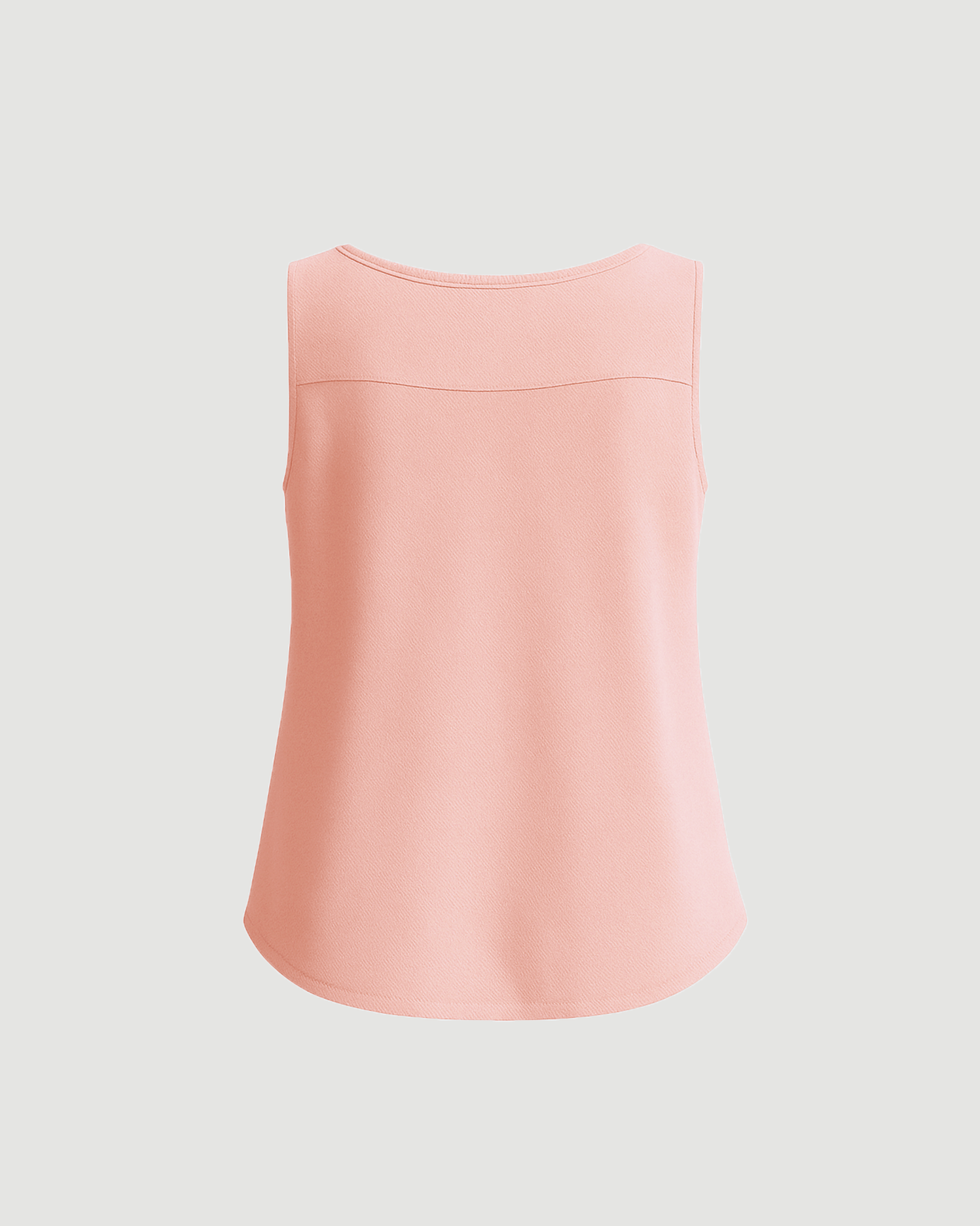 Peach V-Neck Pleated Tank Top