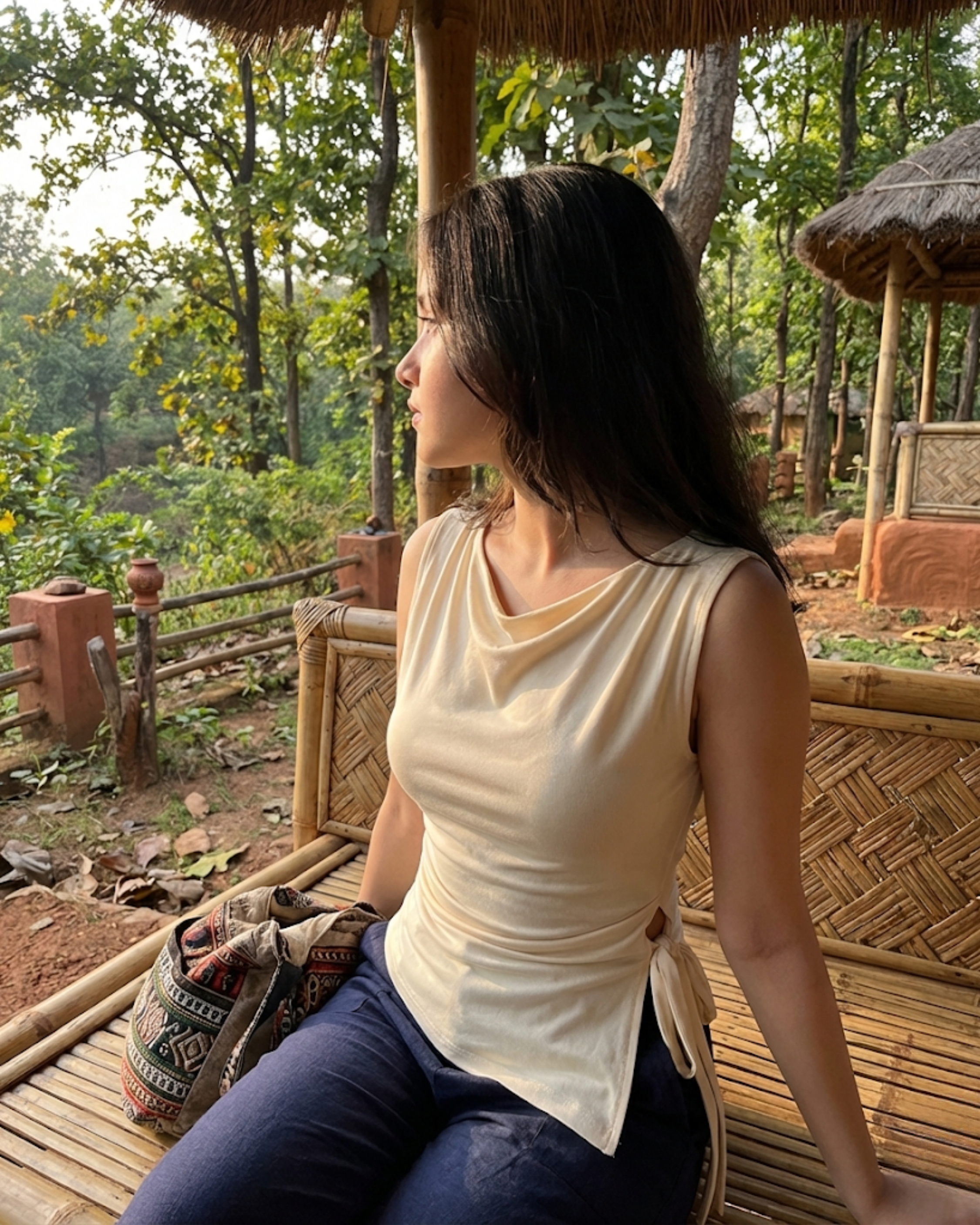 WaveKnot Fluid Curve Tank - Beige