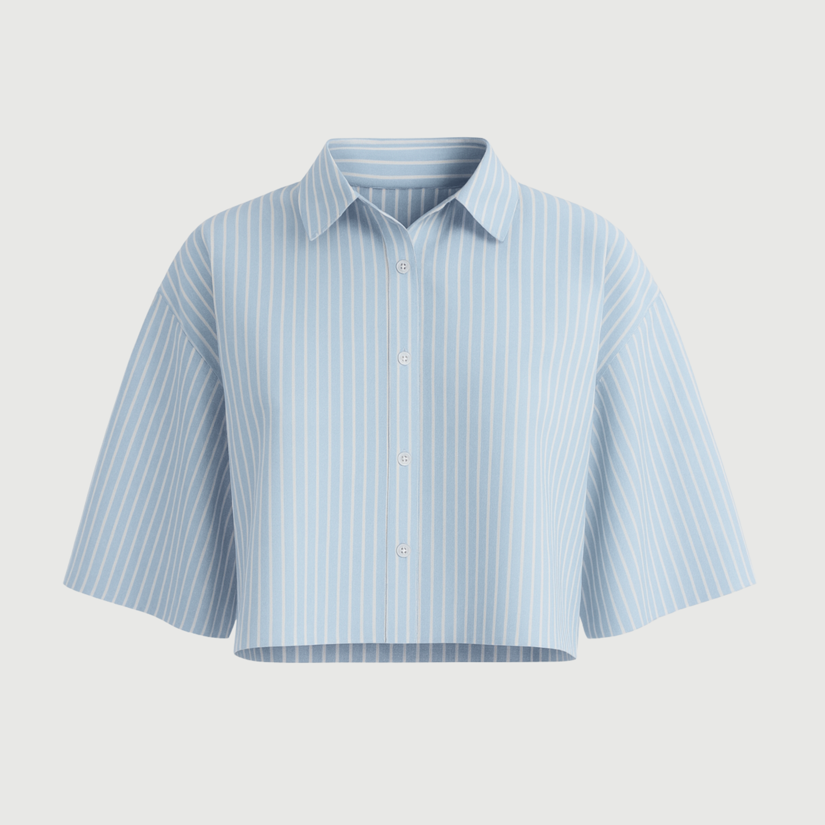 Stripe Button-Down Crop Shirt
