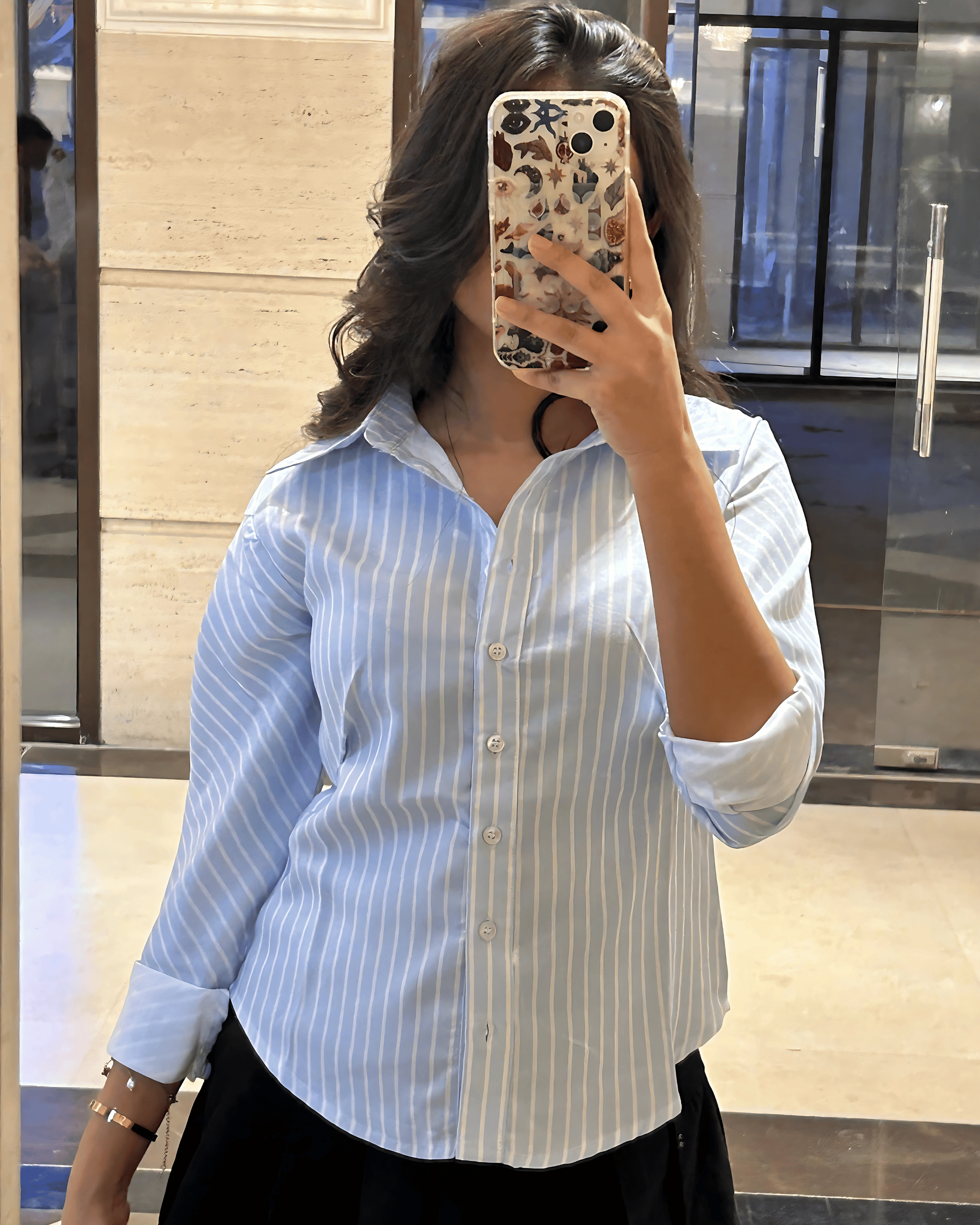 Sky Blue Striped Shirt