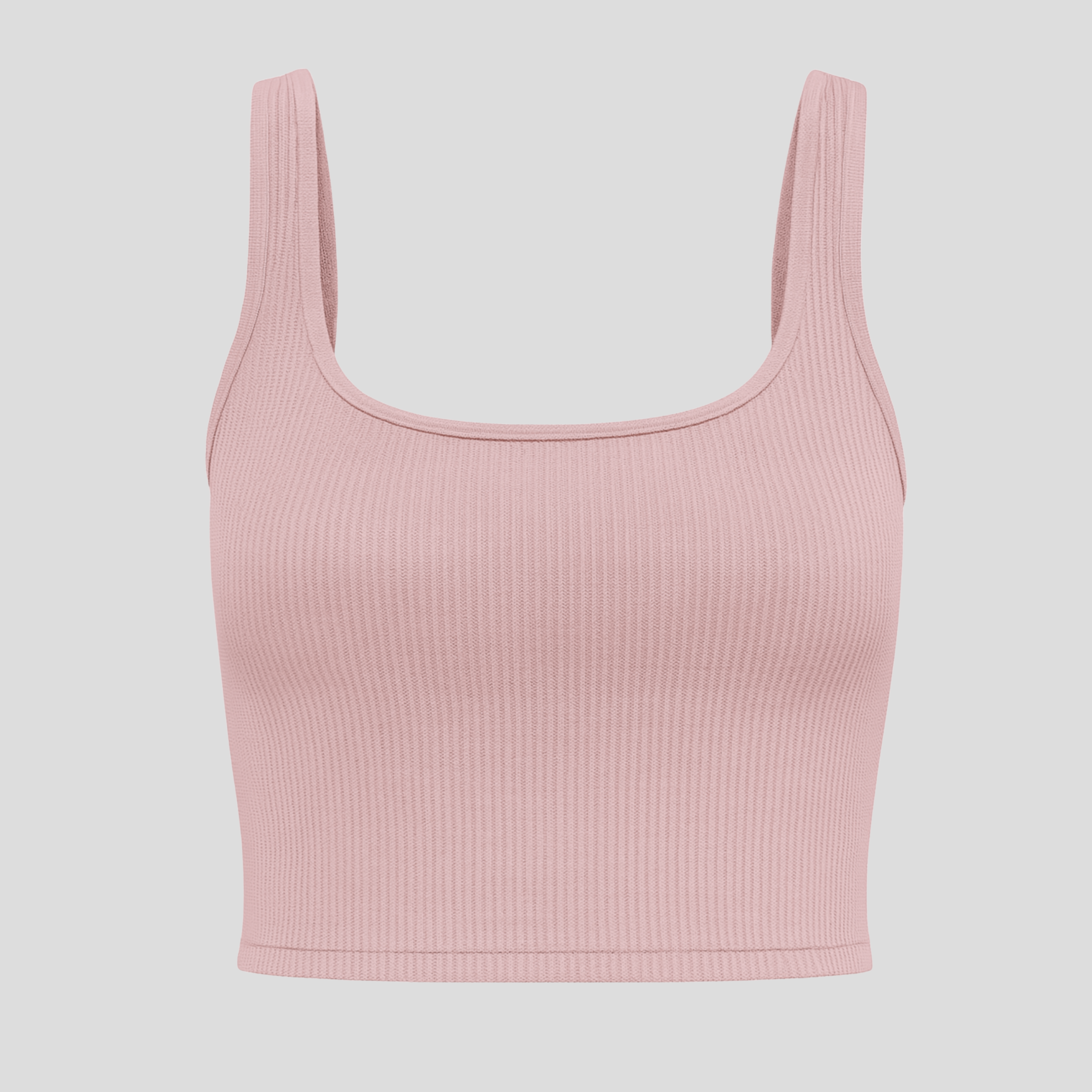 Dusty Rose Ribbed Crop Tank