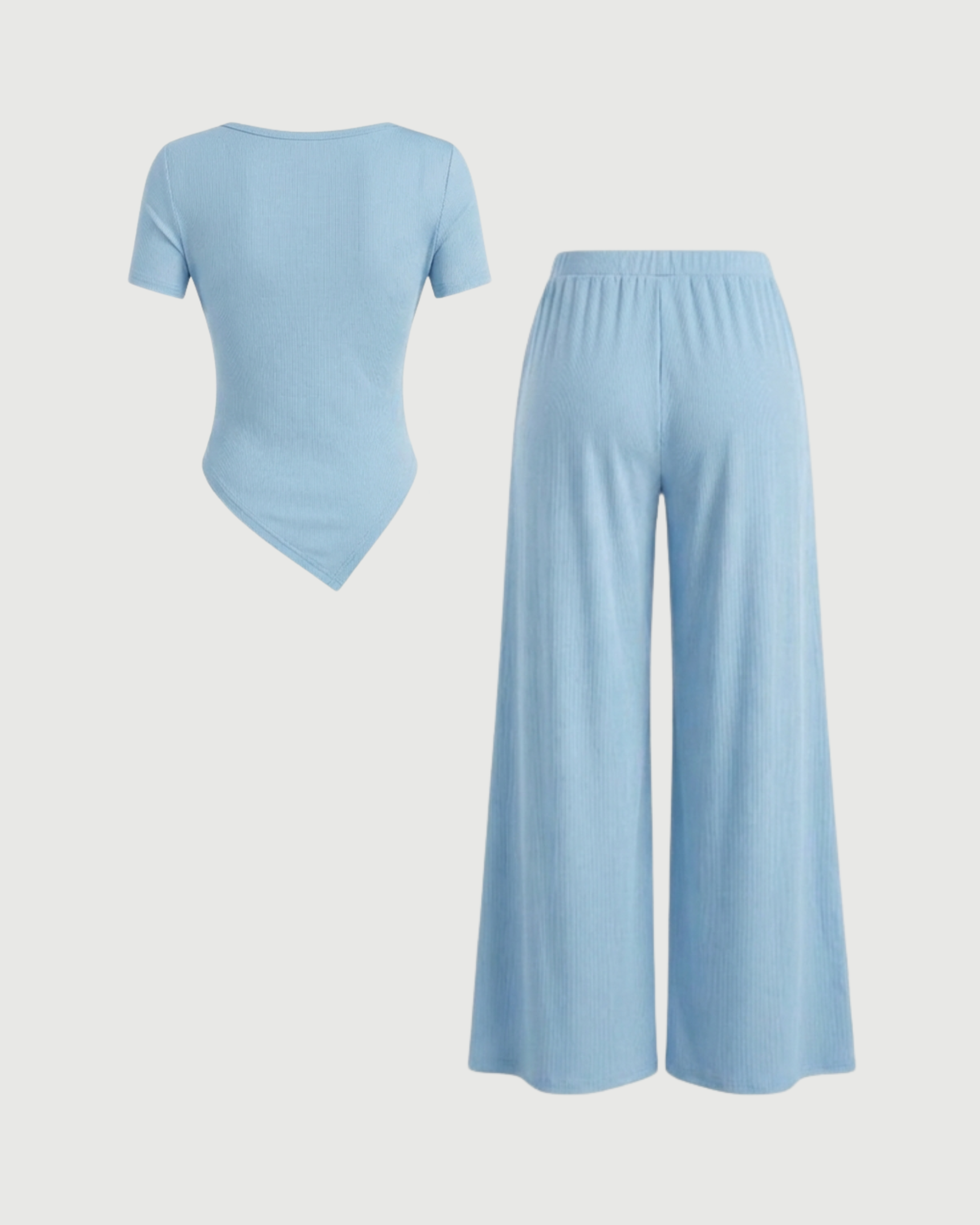 Stylish Wrap Co-ord Set - Baby Blue