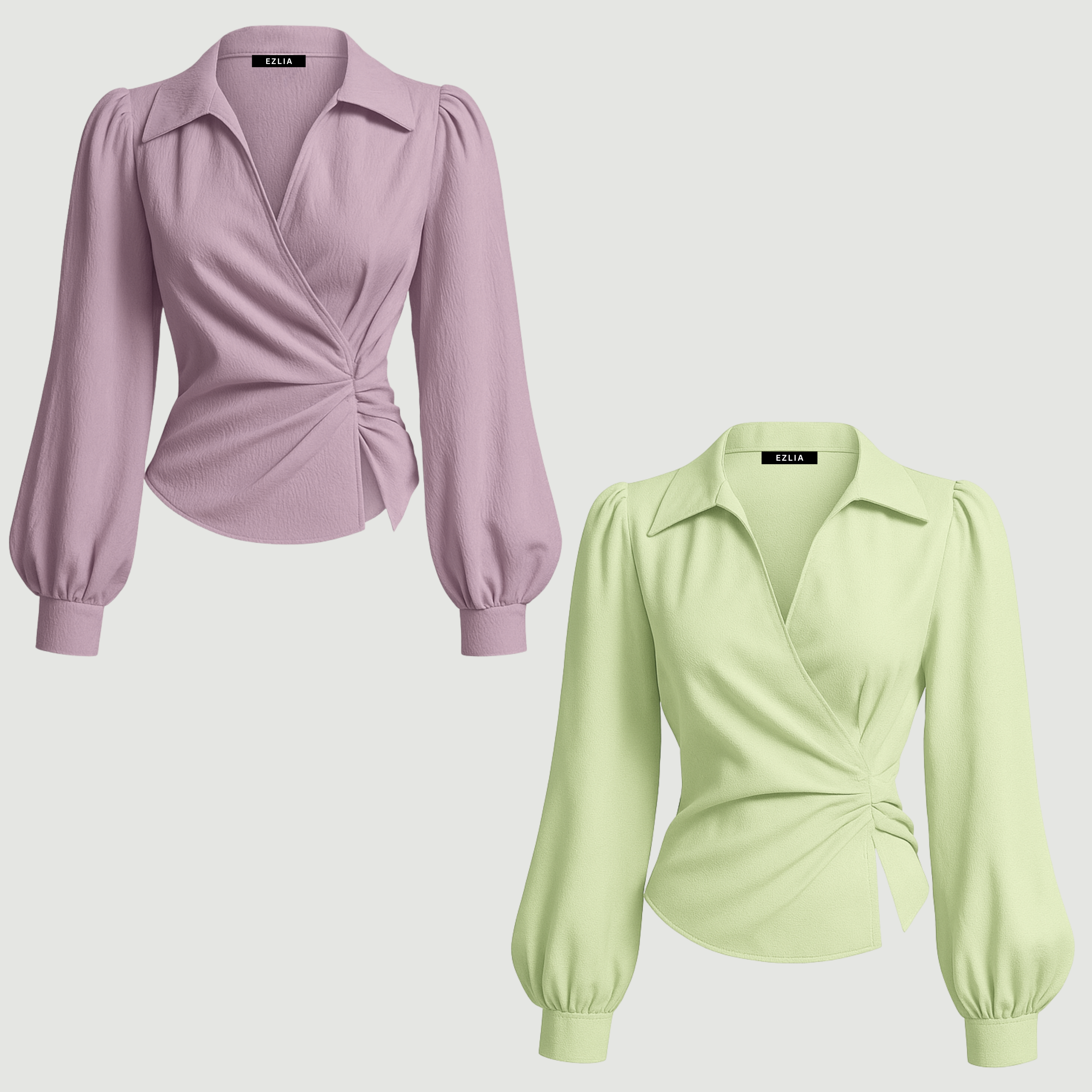 COMBO: V-Neck Bubble Wrap Pink & Green Top