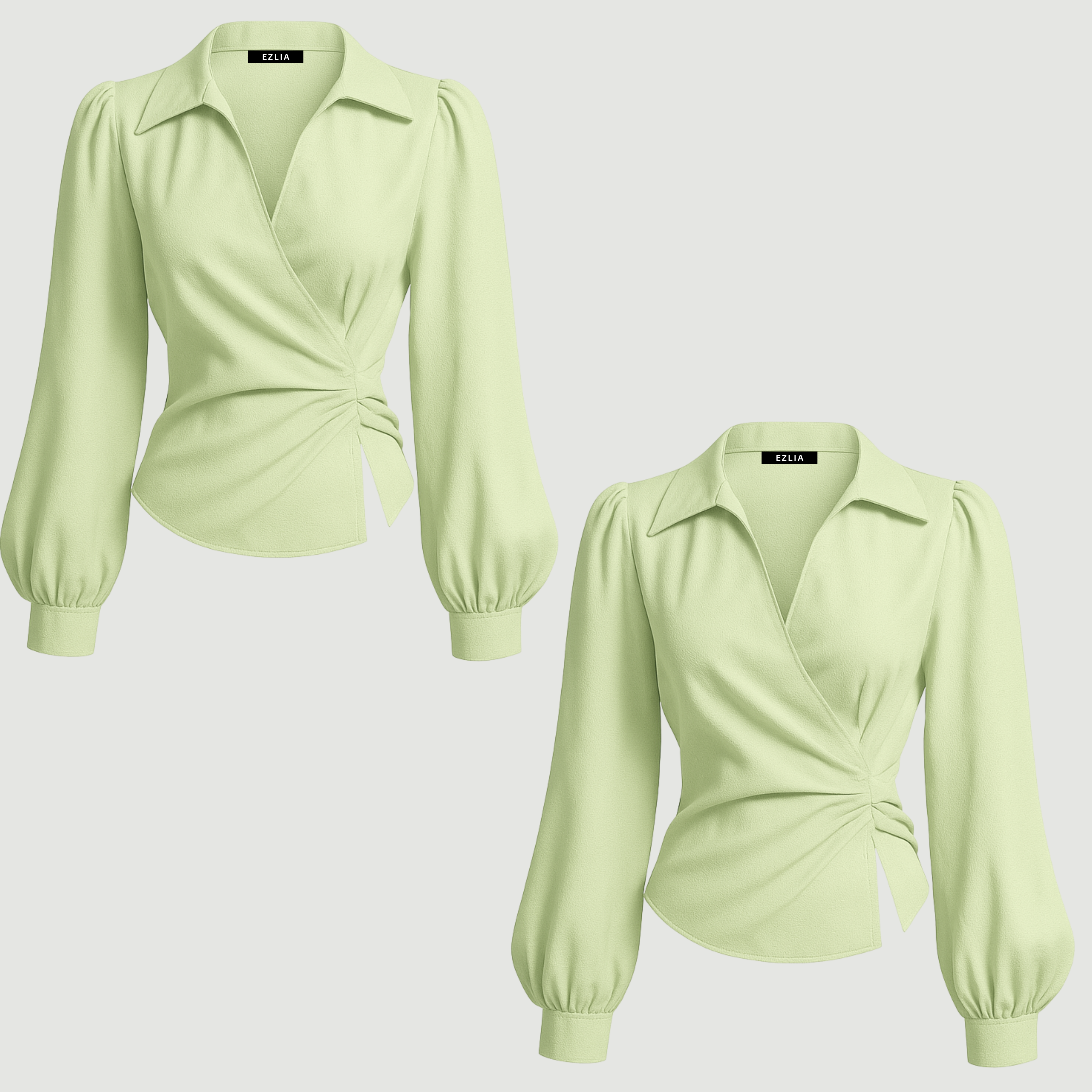 Combo : V Neck Light Green Top 2-Pack