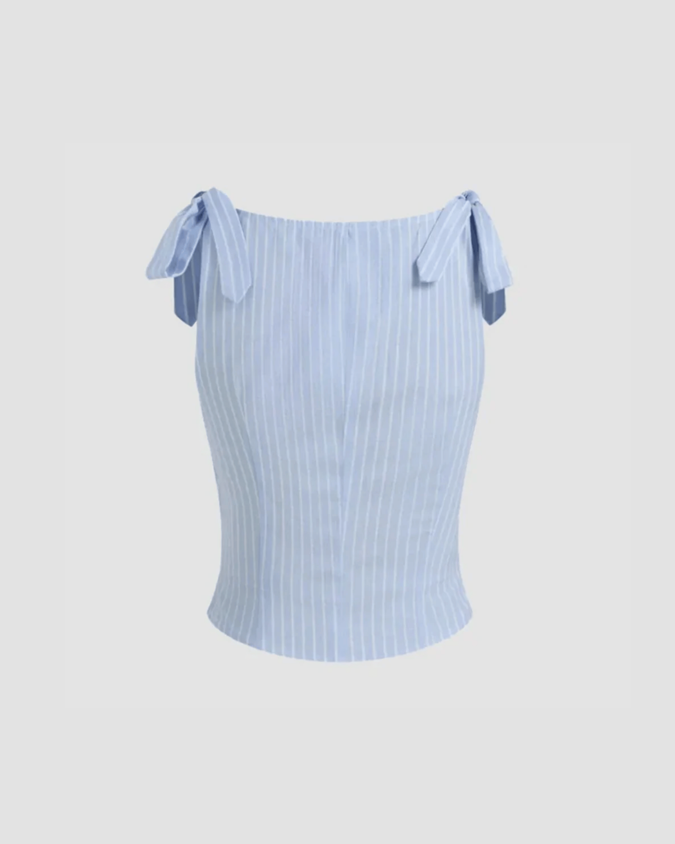 Striped Boat Neck Ruched Tank Top