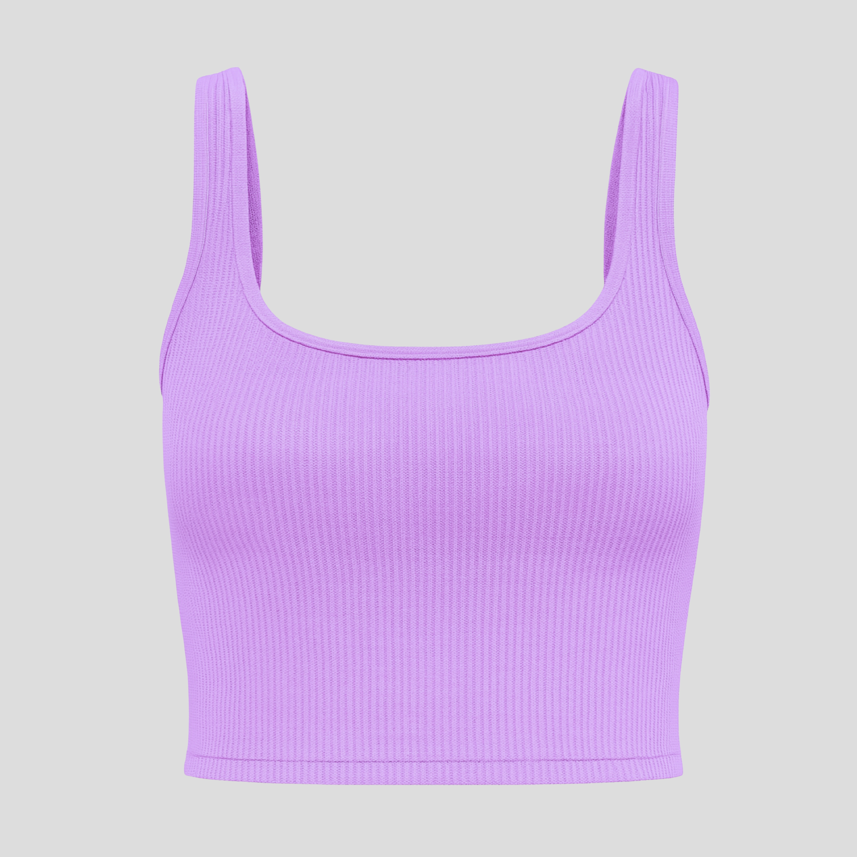 Lilac Ribbed Knit Crop Top