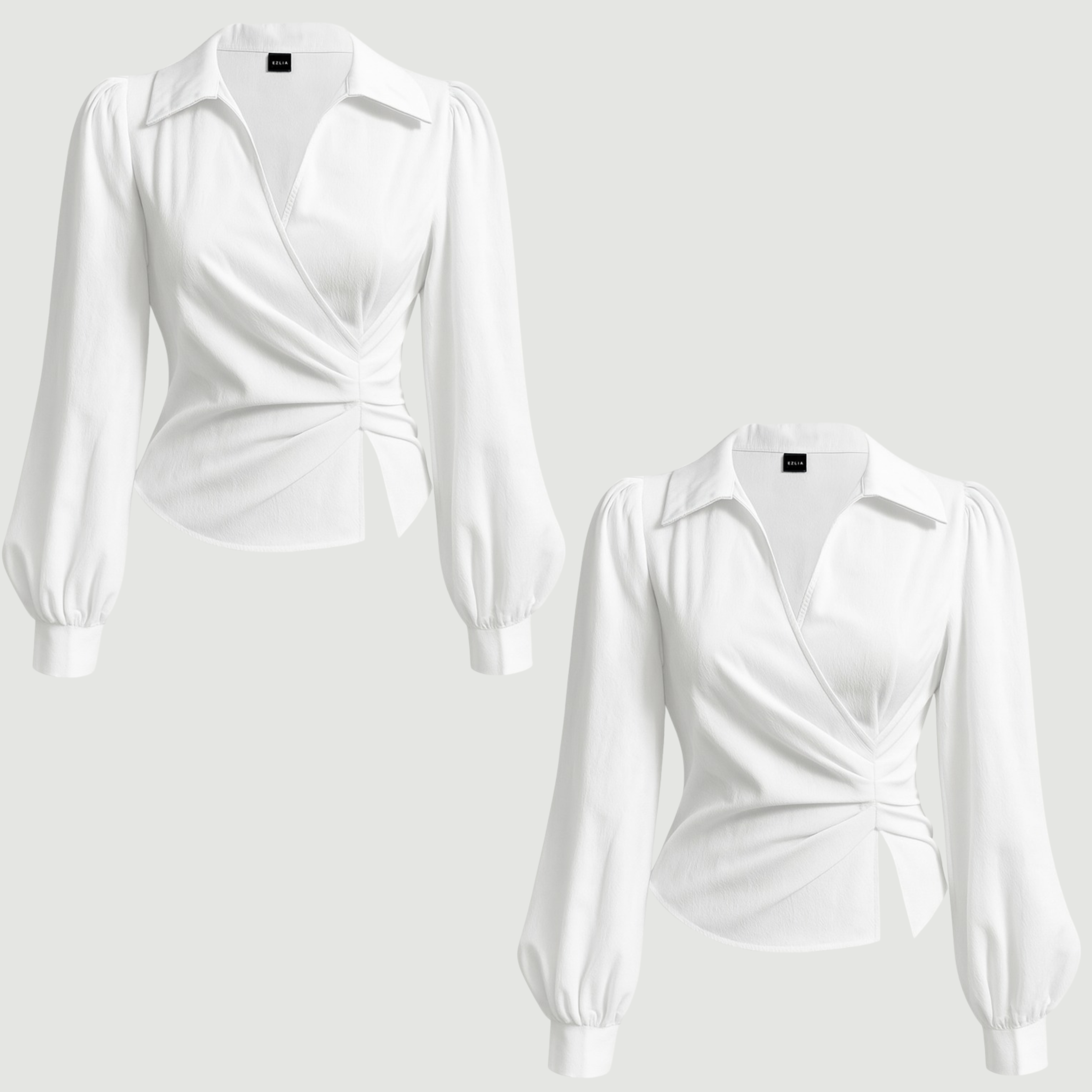 Combo : V Neck White Top 2-Pack