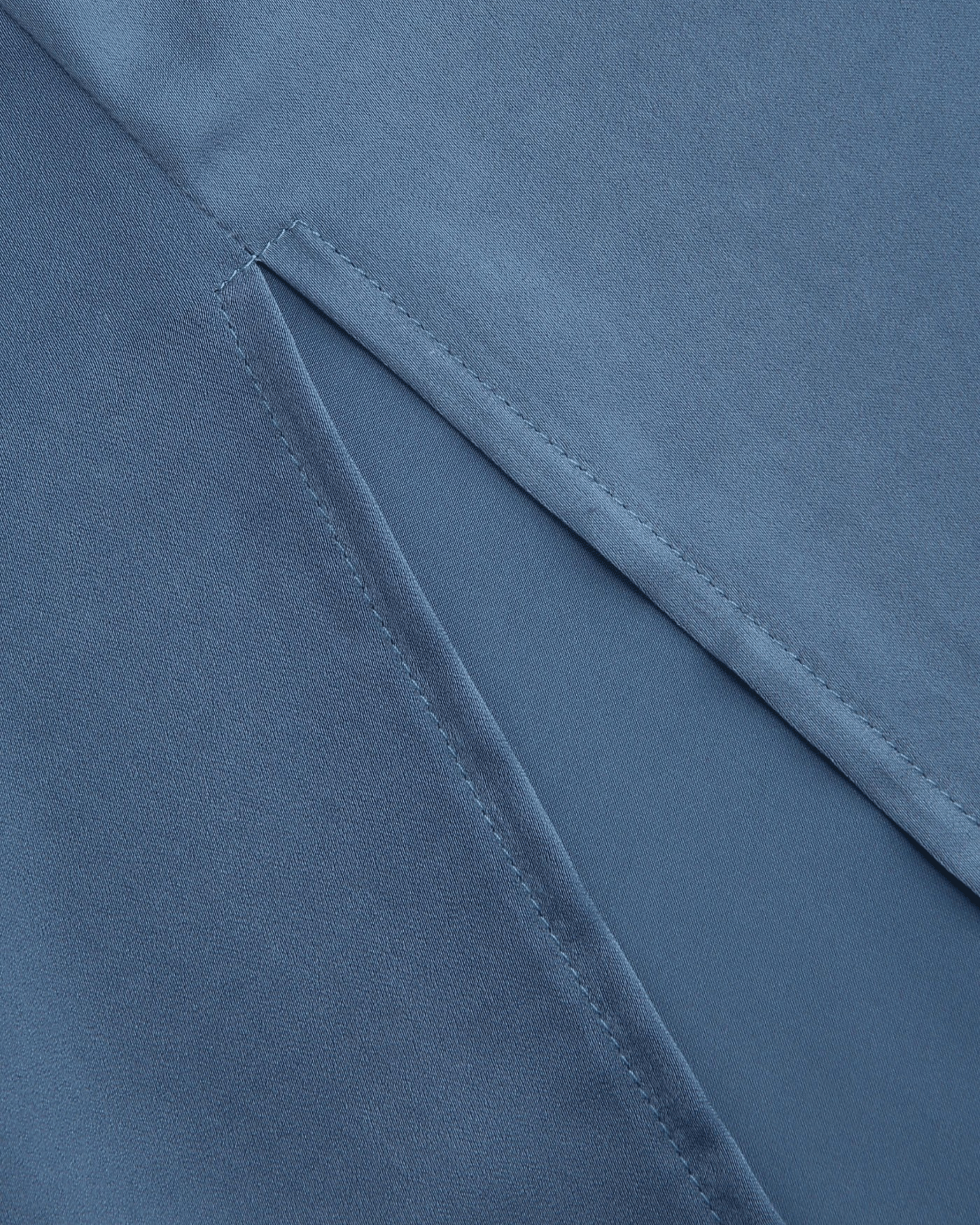 Solid Draped Cowl Neck Midi Dress with Slit Detail