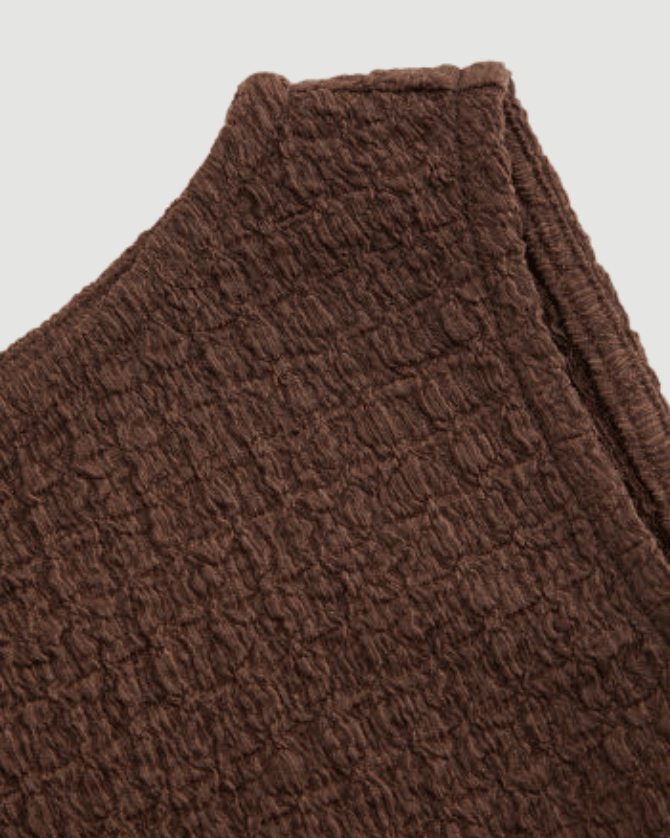 Brown Textured Sleeveless Top
