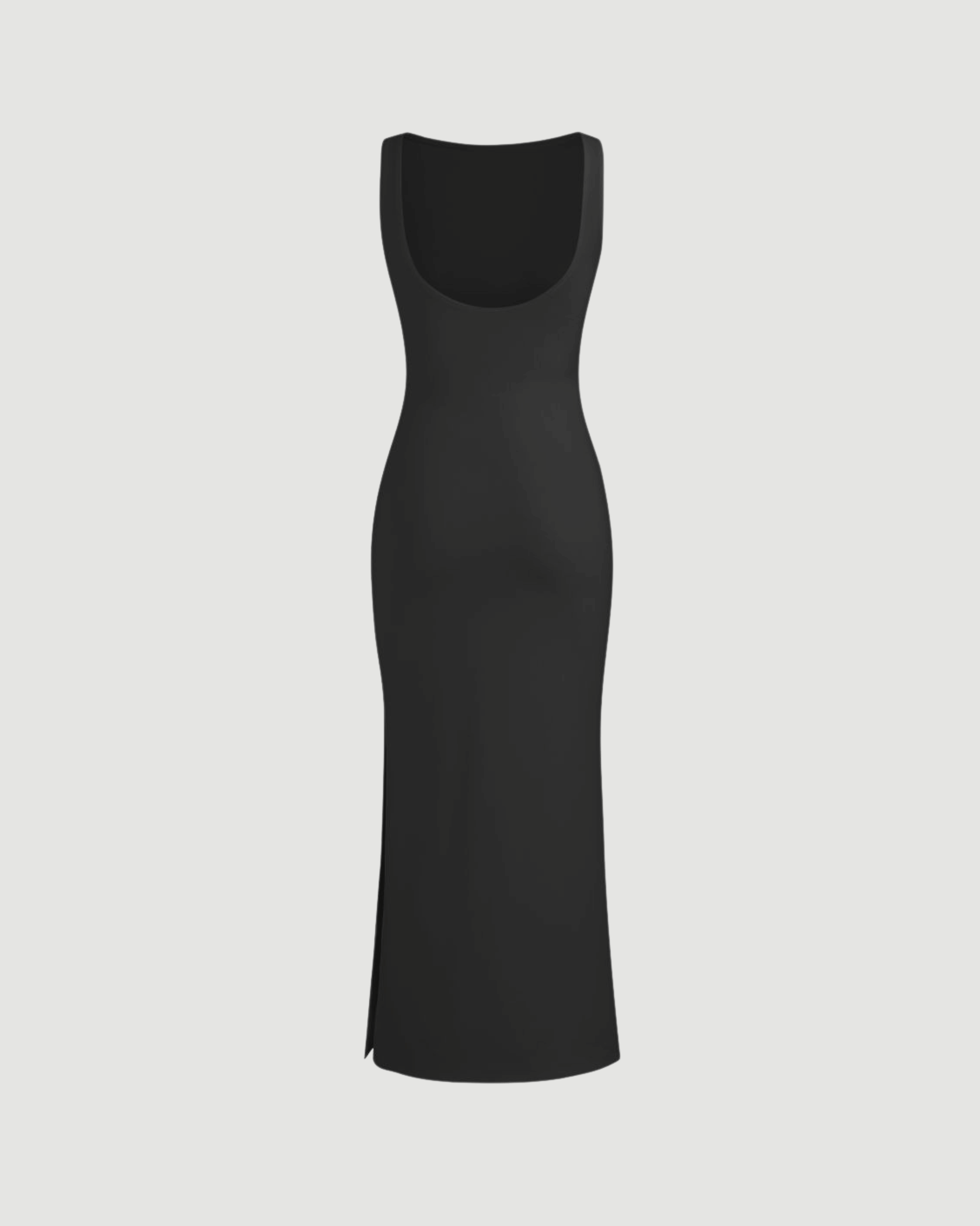 Black Sleeveless Bodycon Midi Dress