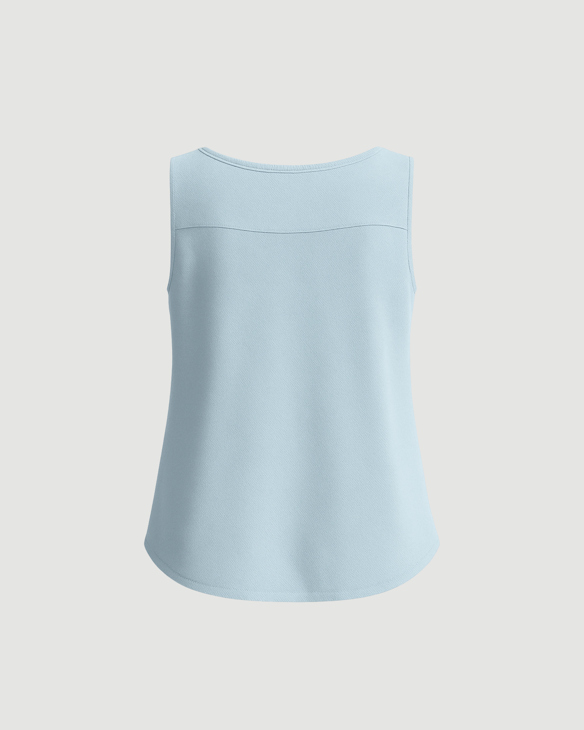 Light Blue V-Neck Pleated Tank Top