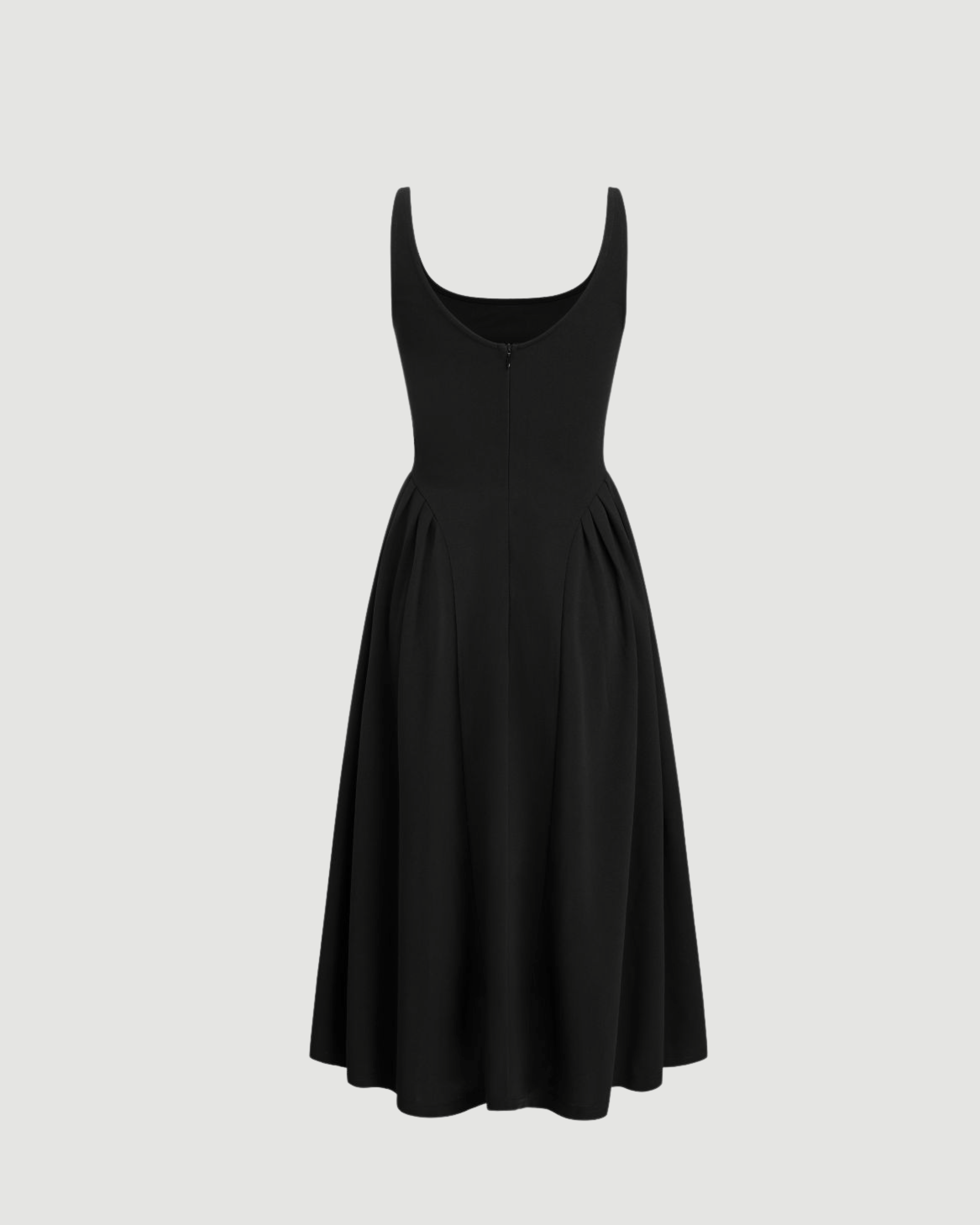 Classic Black Sleeveless Midi Dress