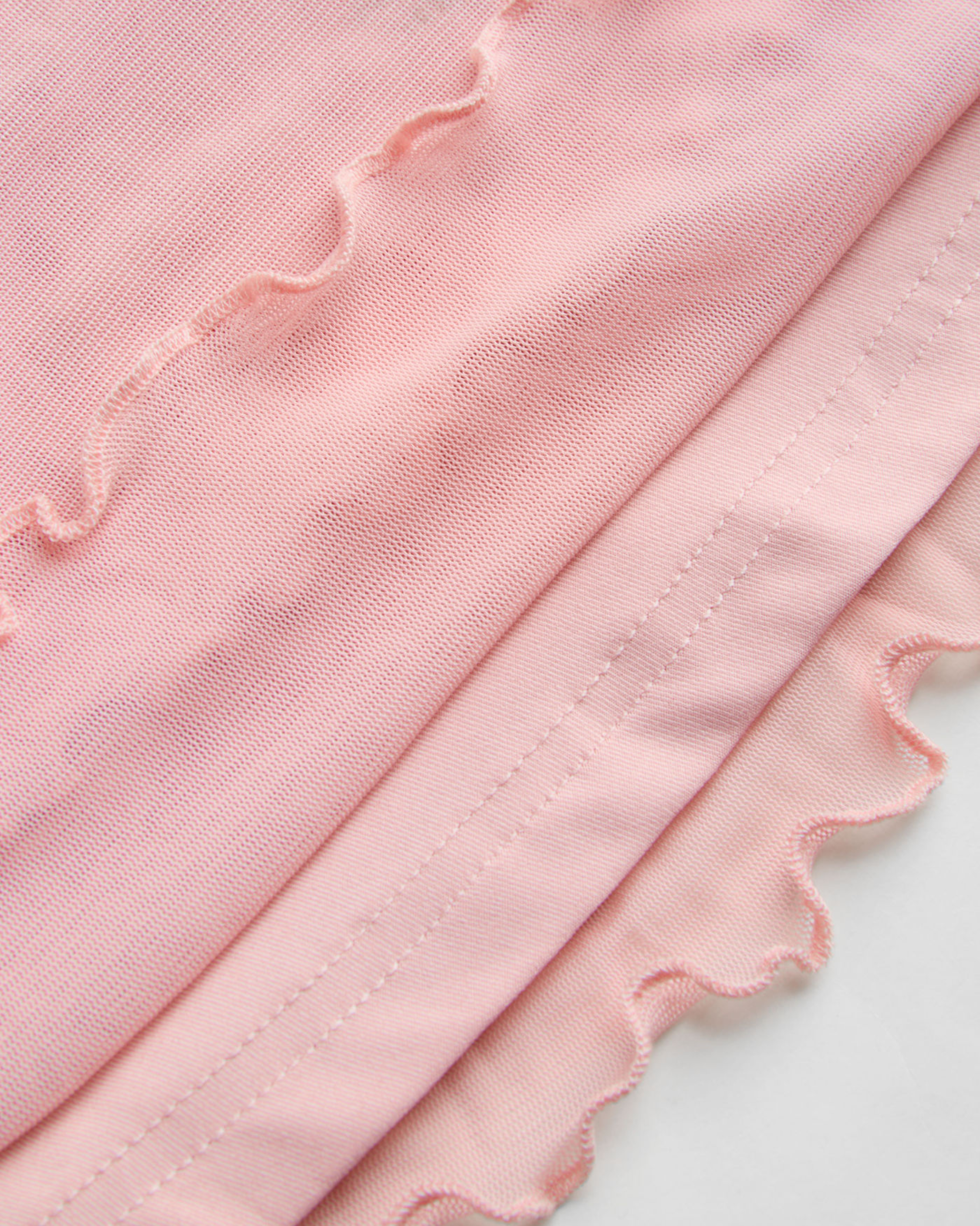 Solid Mesh Asymmetrical Neck Mini Dress with Tiered Ruffle Hem for Women