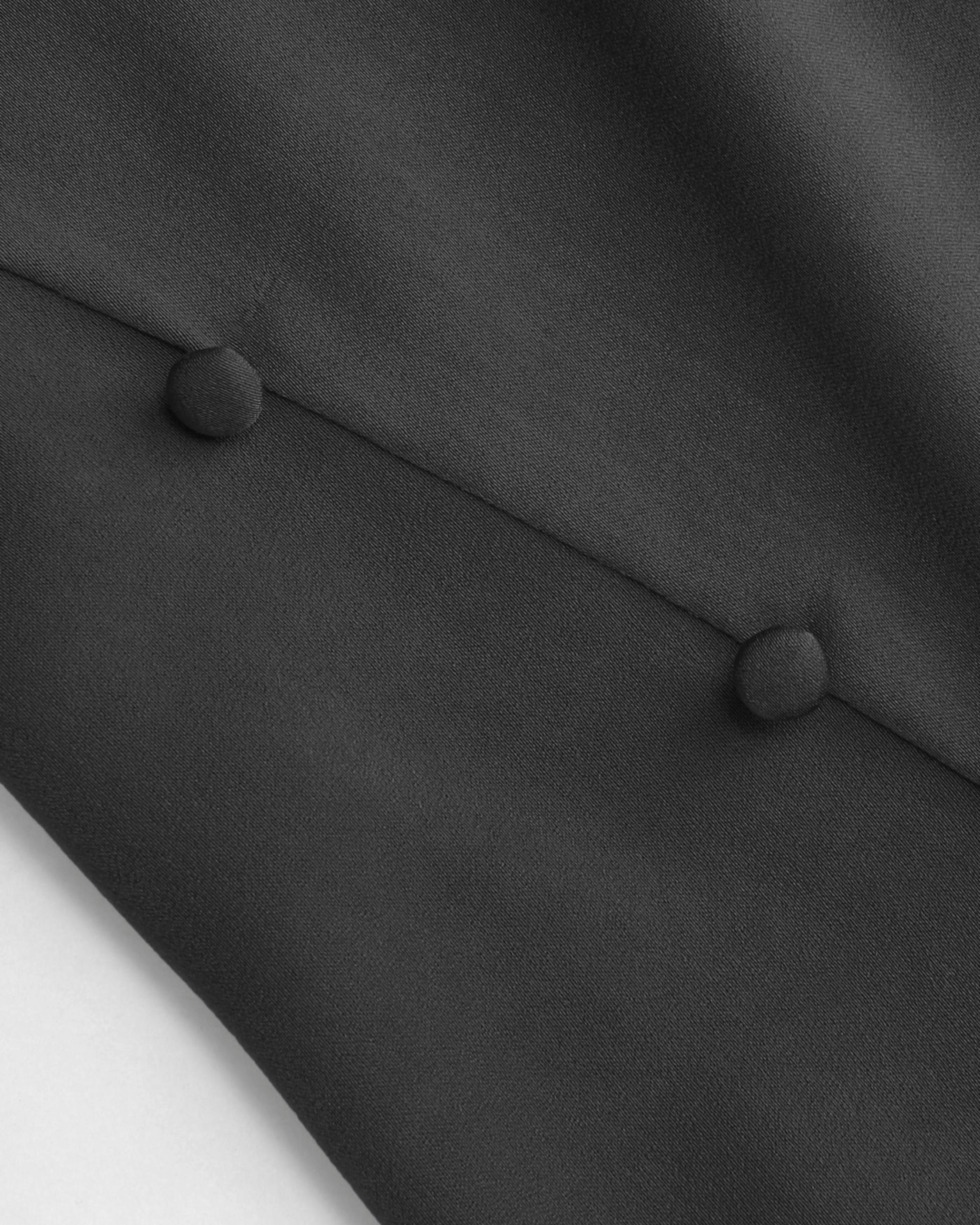 Black Solid Draped Cowl Neck Midi Dress with Slit Detail