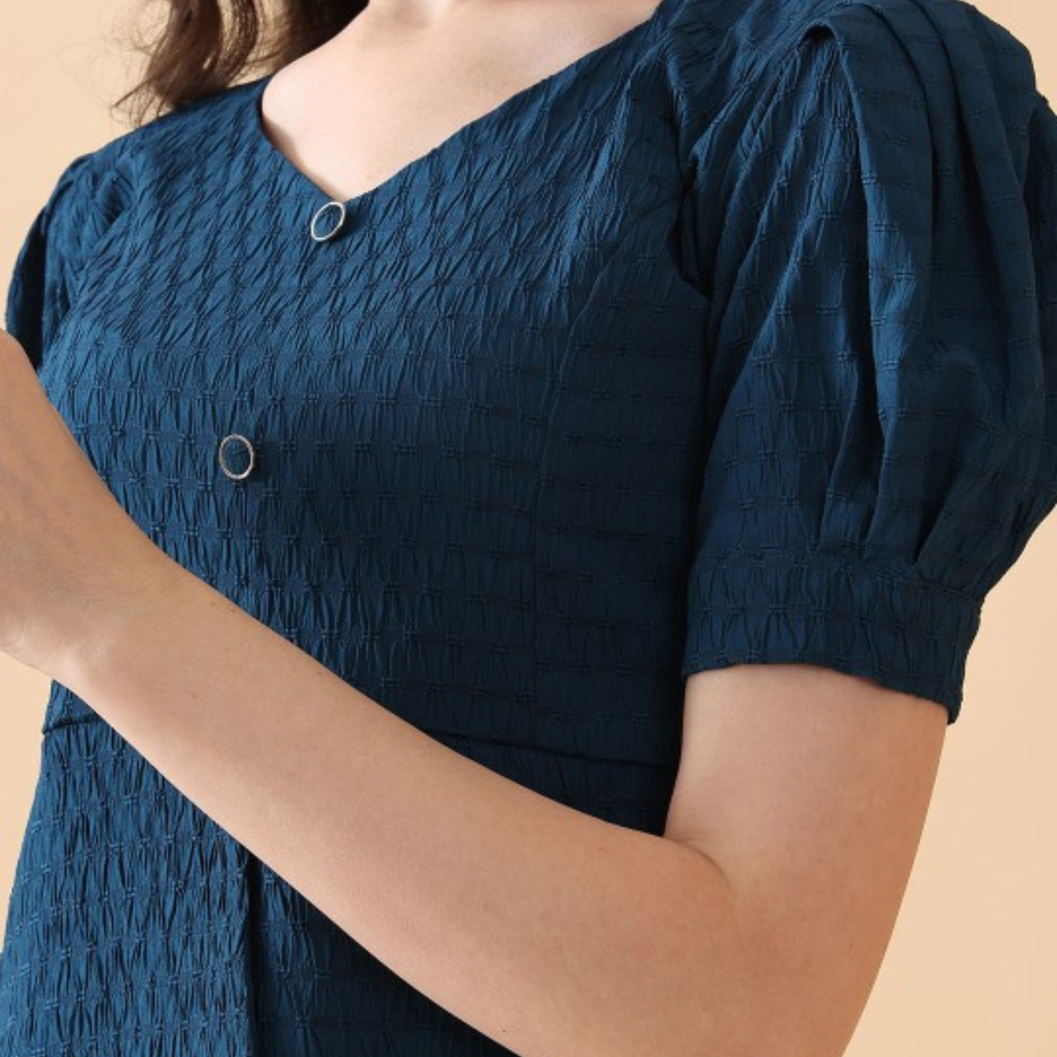 Textured Peplum Top