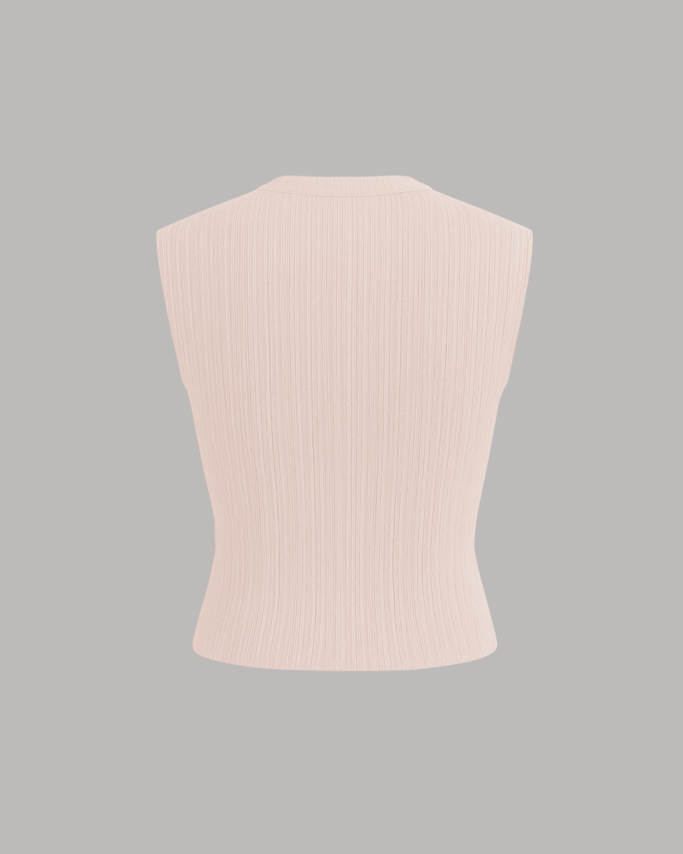 Peach Wrap Effect Ribbed Top