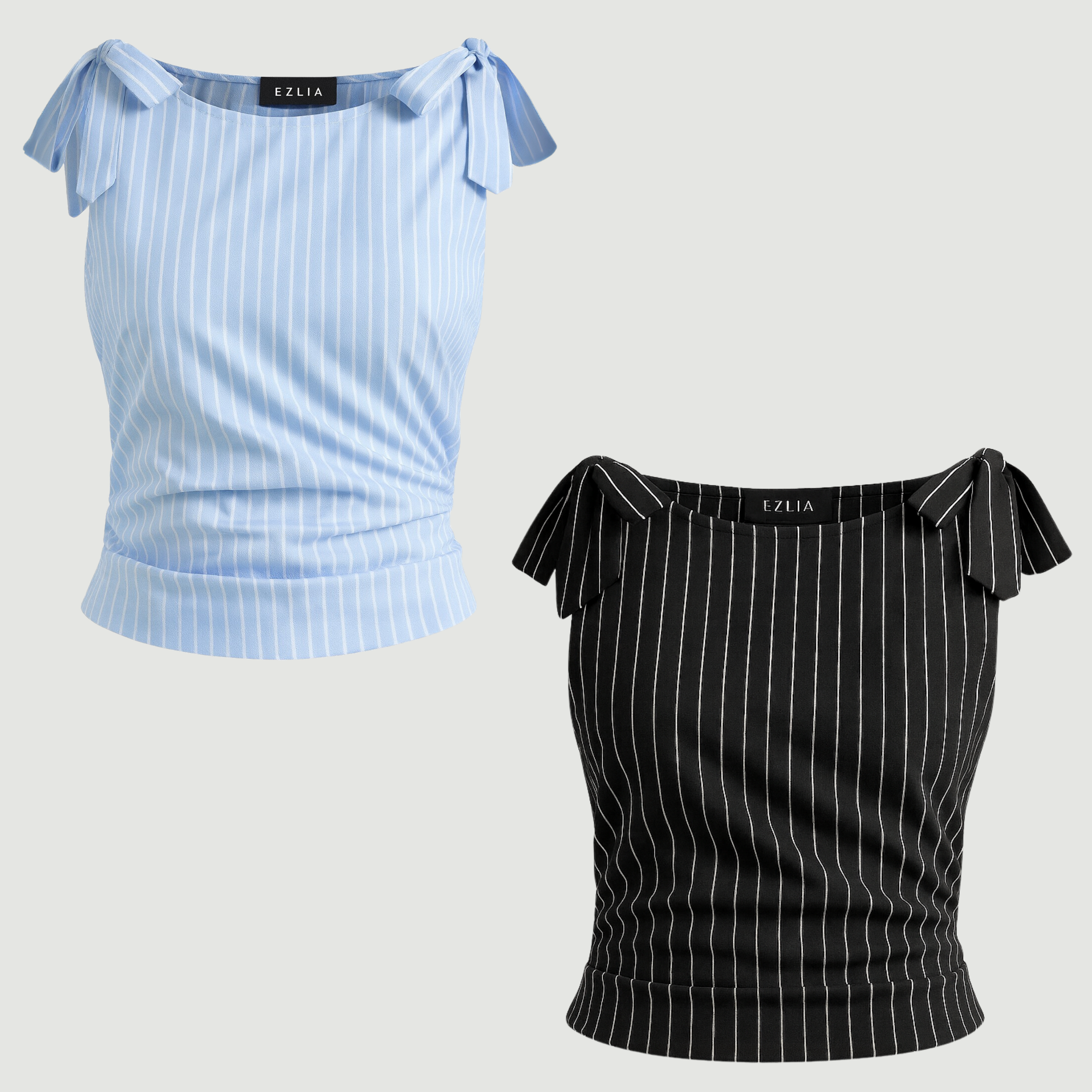 COMBO: Striped Boat Neck Tank Top