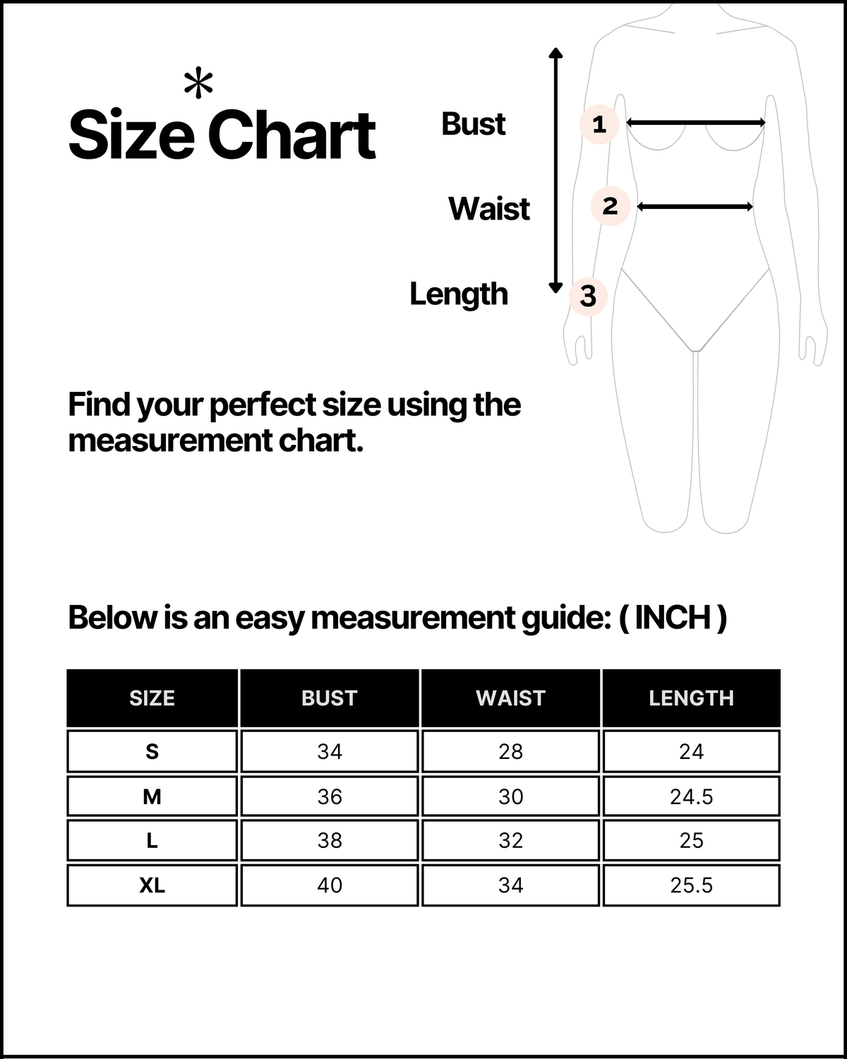 Size chart for this product