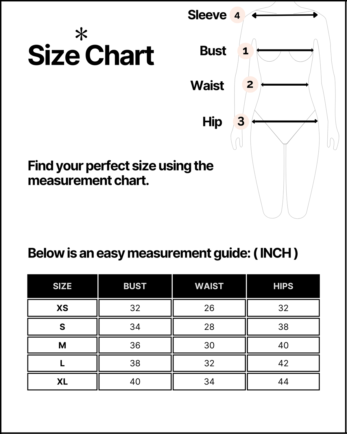 Size chart for this product