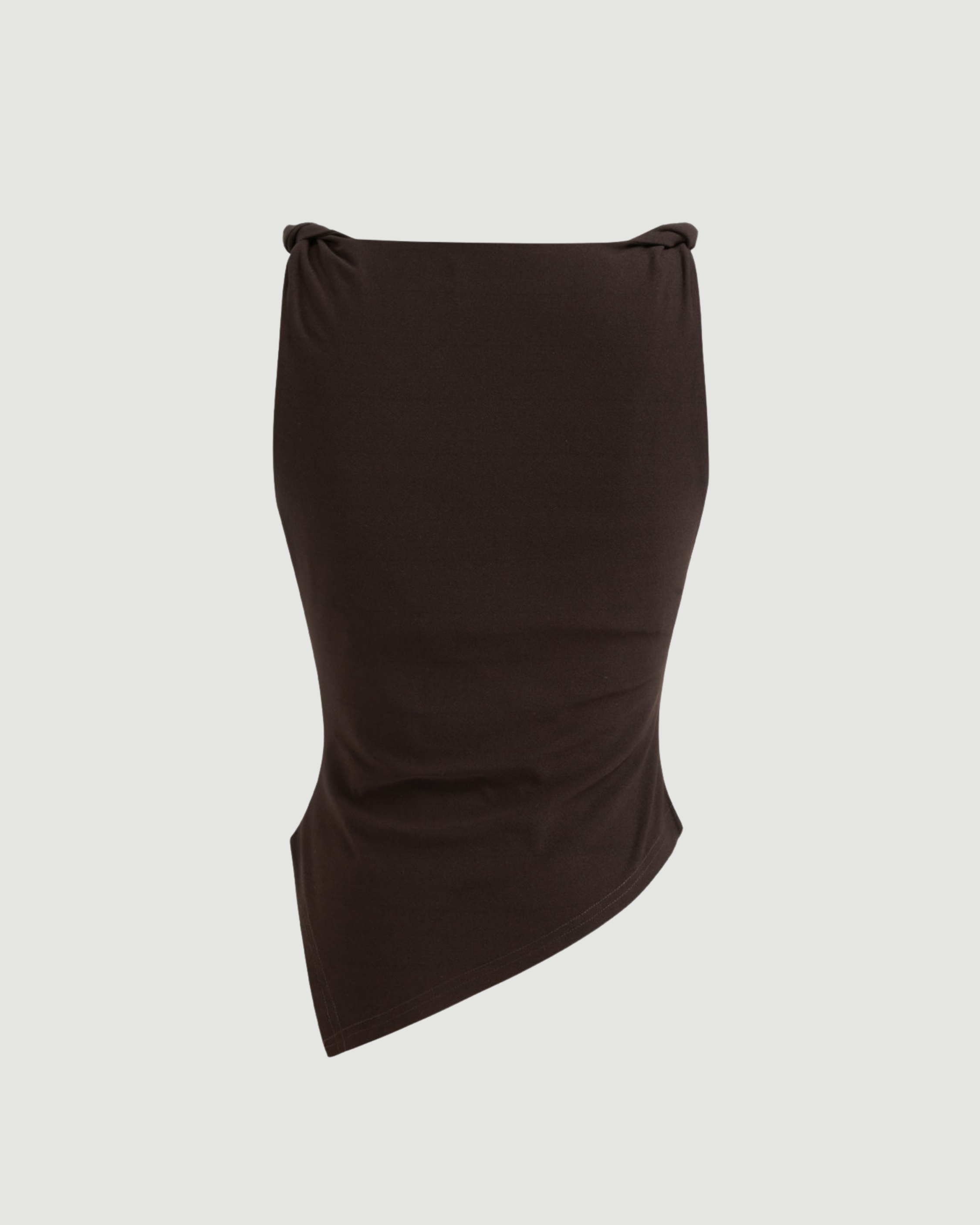 Brown Sleeveless Draped Top